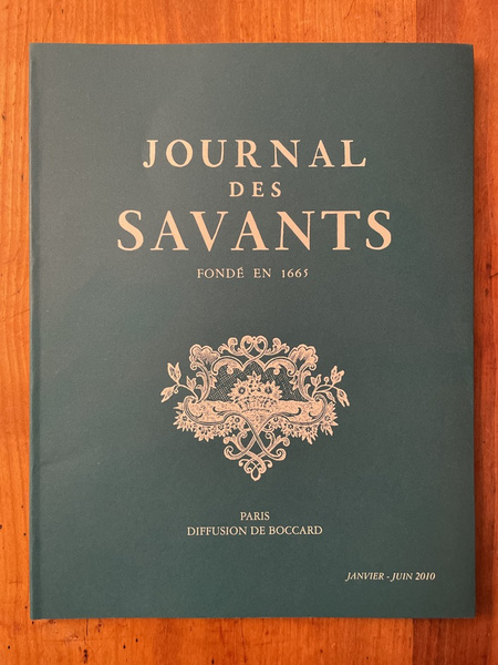 Journal des savants Janvier-Juin 2010