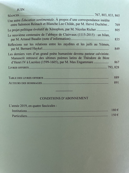 Comptes rendus de l'Académie des Inscriptions et Belles-lettres Avril-Juin 2019