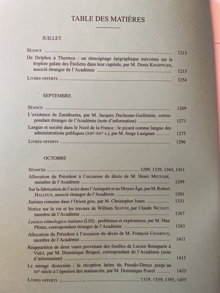 Comptes rendus de l'Académie des Inscriptions et Belles-Lettres Juillet-Octobre 2007