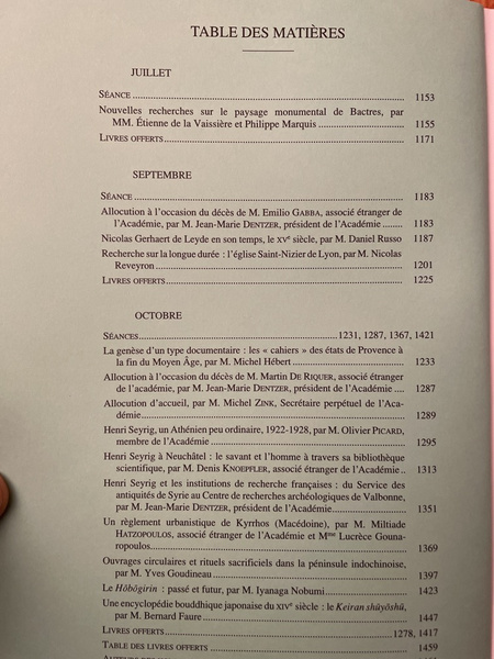 Comptes rendus de l'Académie des Inscriptions et Belles-Lettres Juillet-Octobre 2013