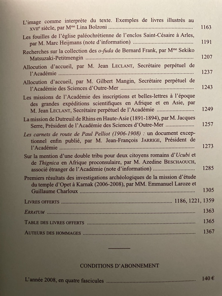 Comptes rendus de l'Académie des Inscriptions et Belles-Lettres Juillet-Octobre 2008