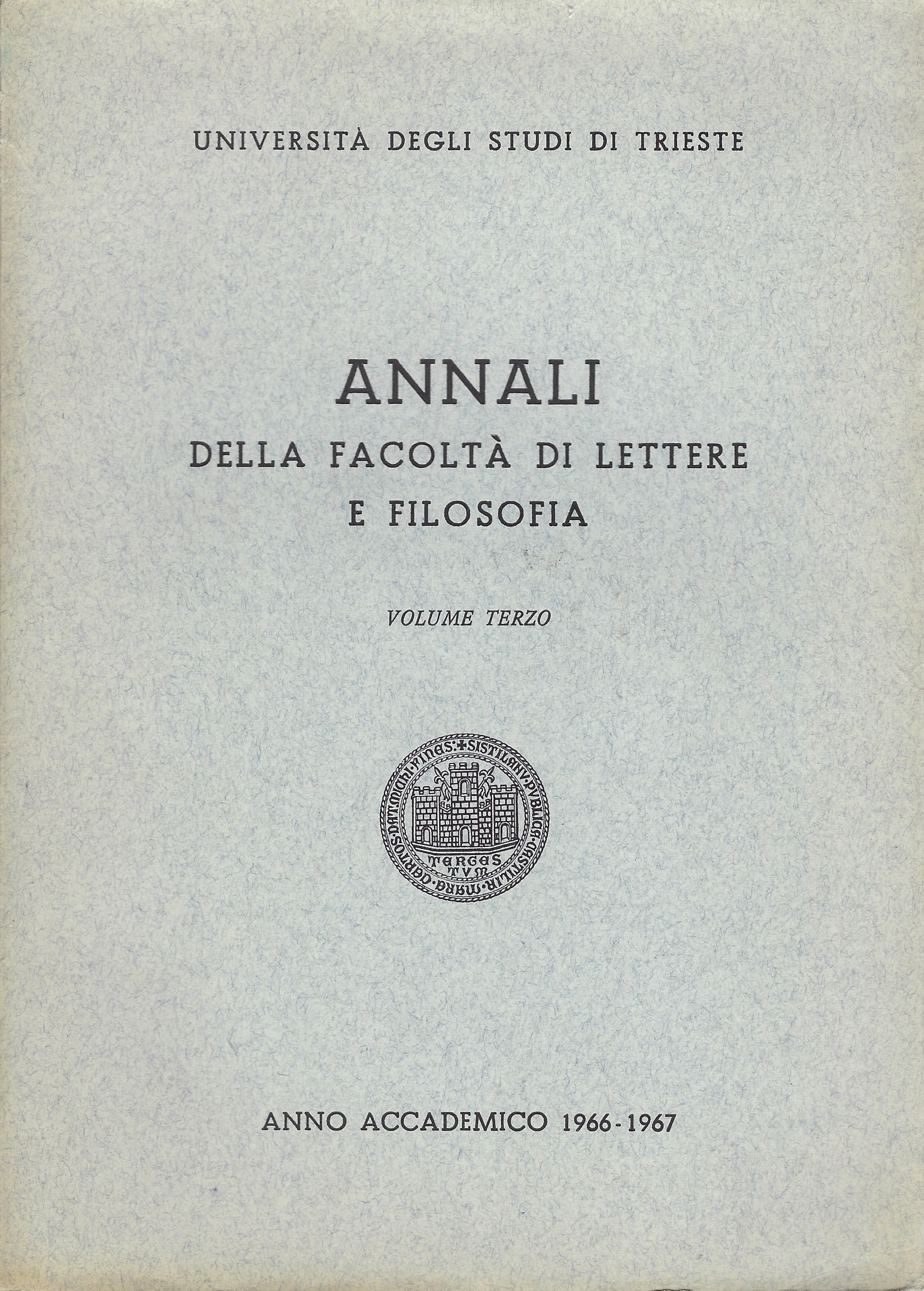 Annali della Facoltà di lettere e filosofia