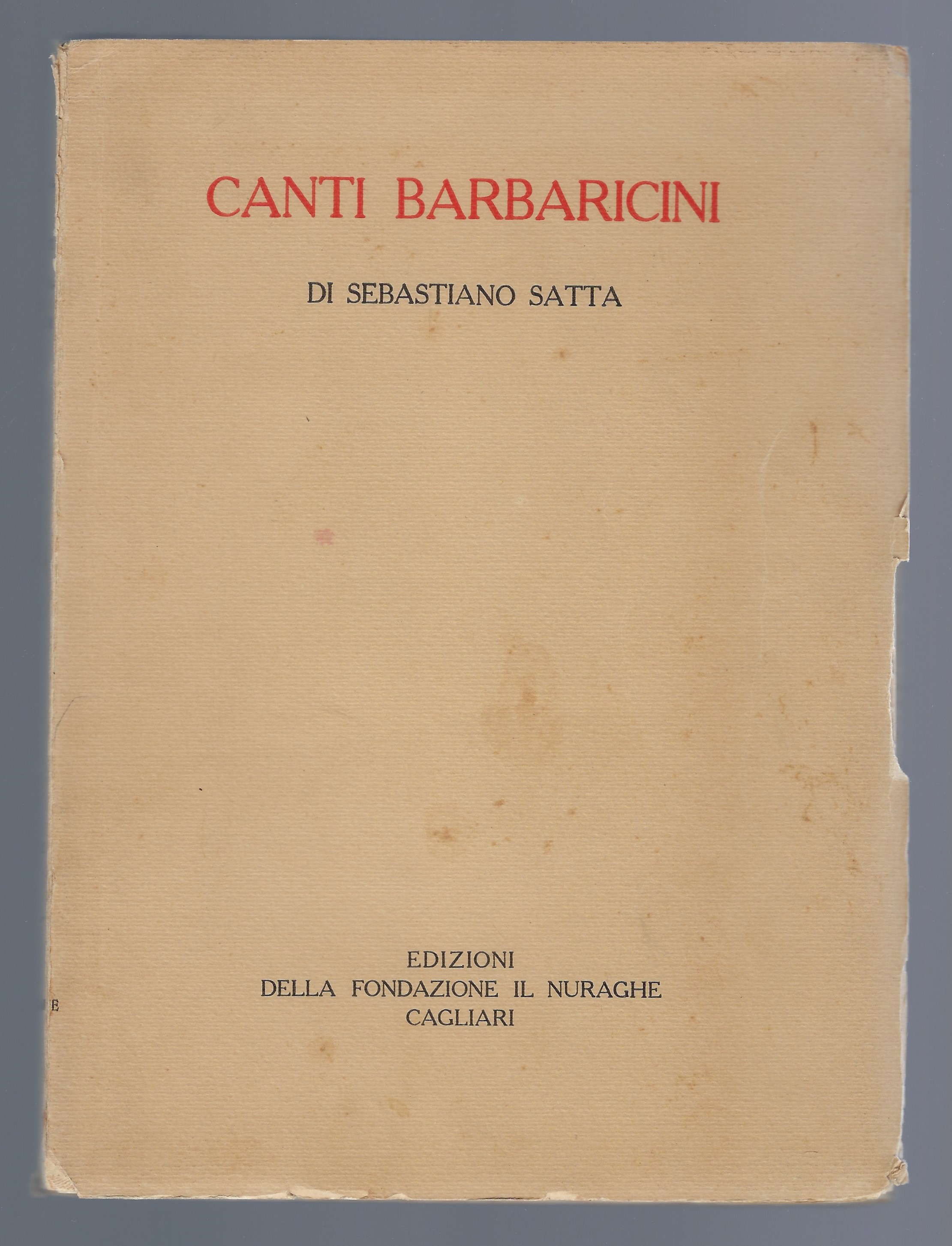 Canti Barbaricini di Sebastiano Satta