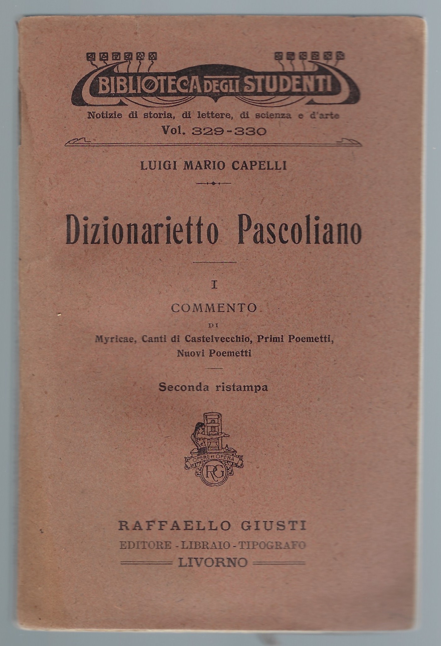 Dizionarietto Pascoliano. I .