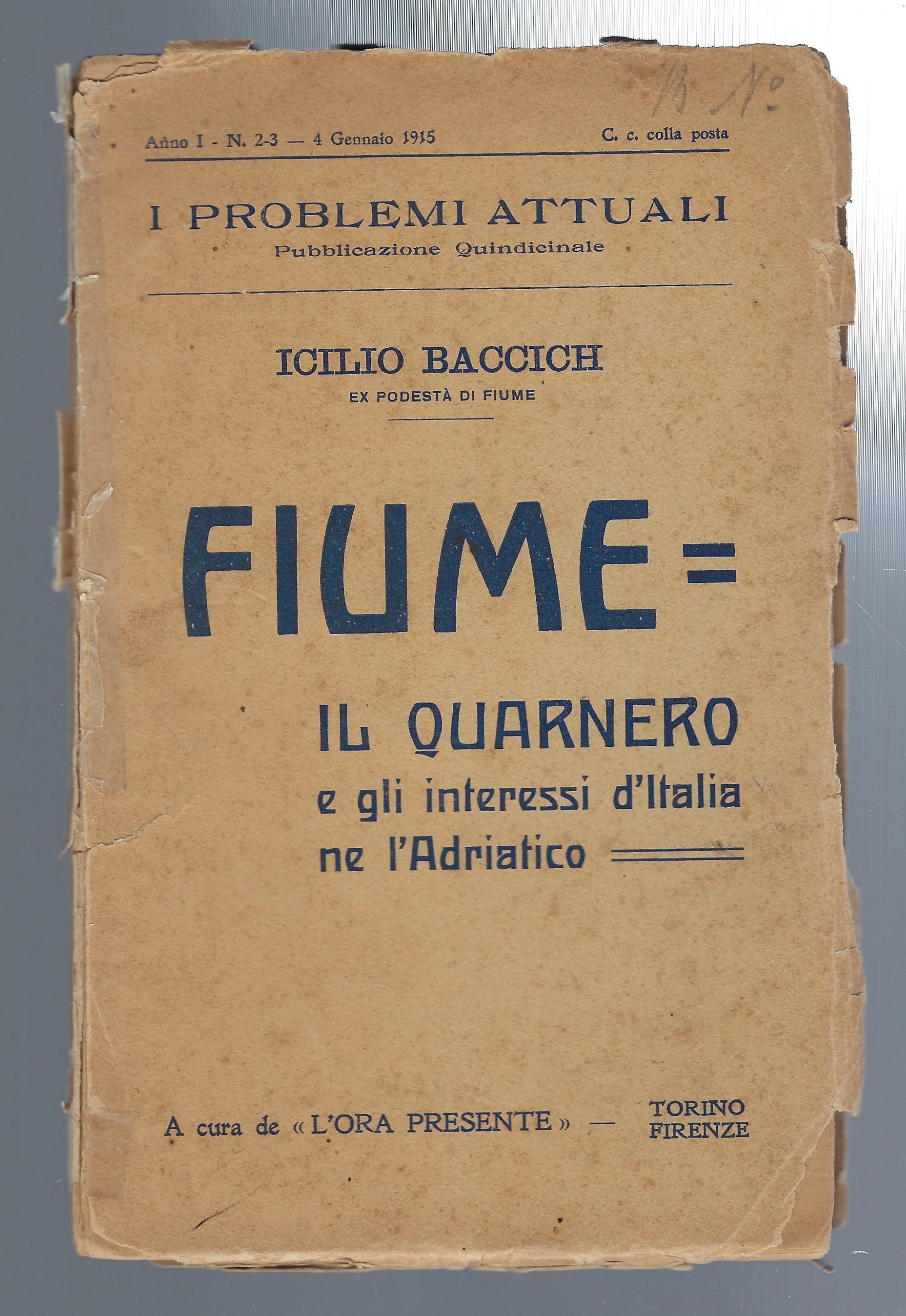 Fiume il Quarnero e gli interessi d'Italia ne l'Adriatico