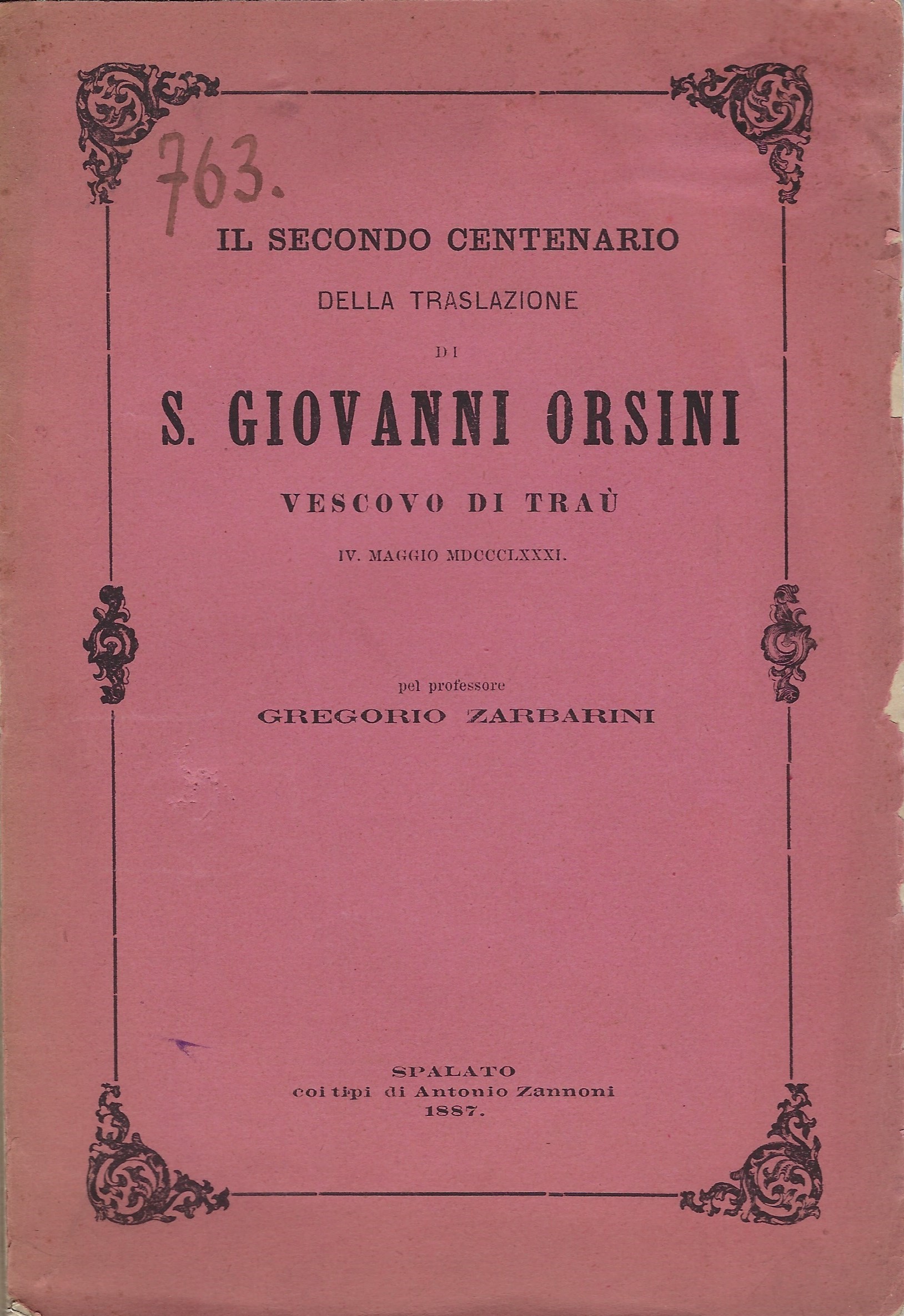 Il 2° centenario della traslazione di S. Giovanni Orsini Vescovo …