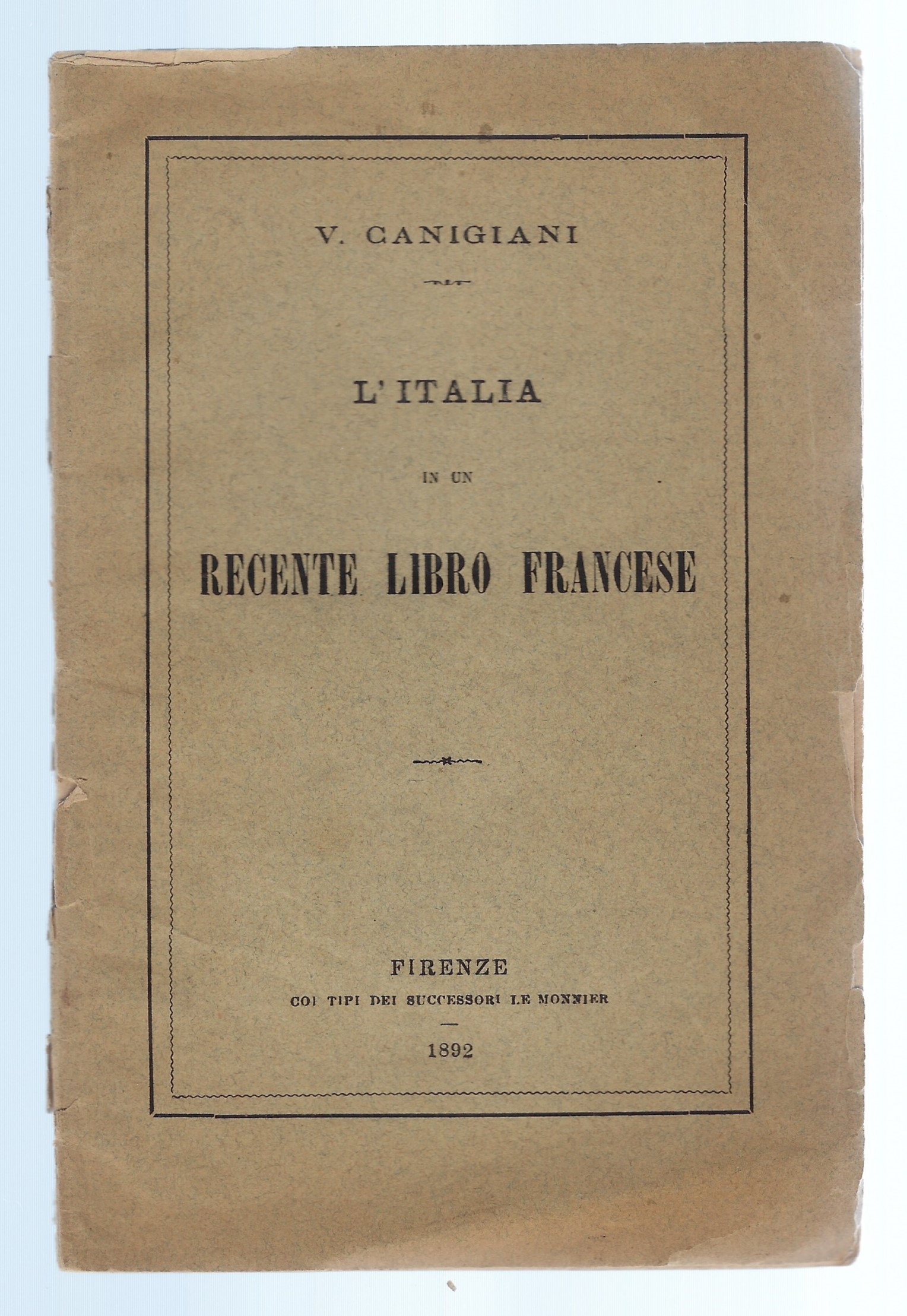 L'Italia in un recente libro francese.