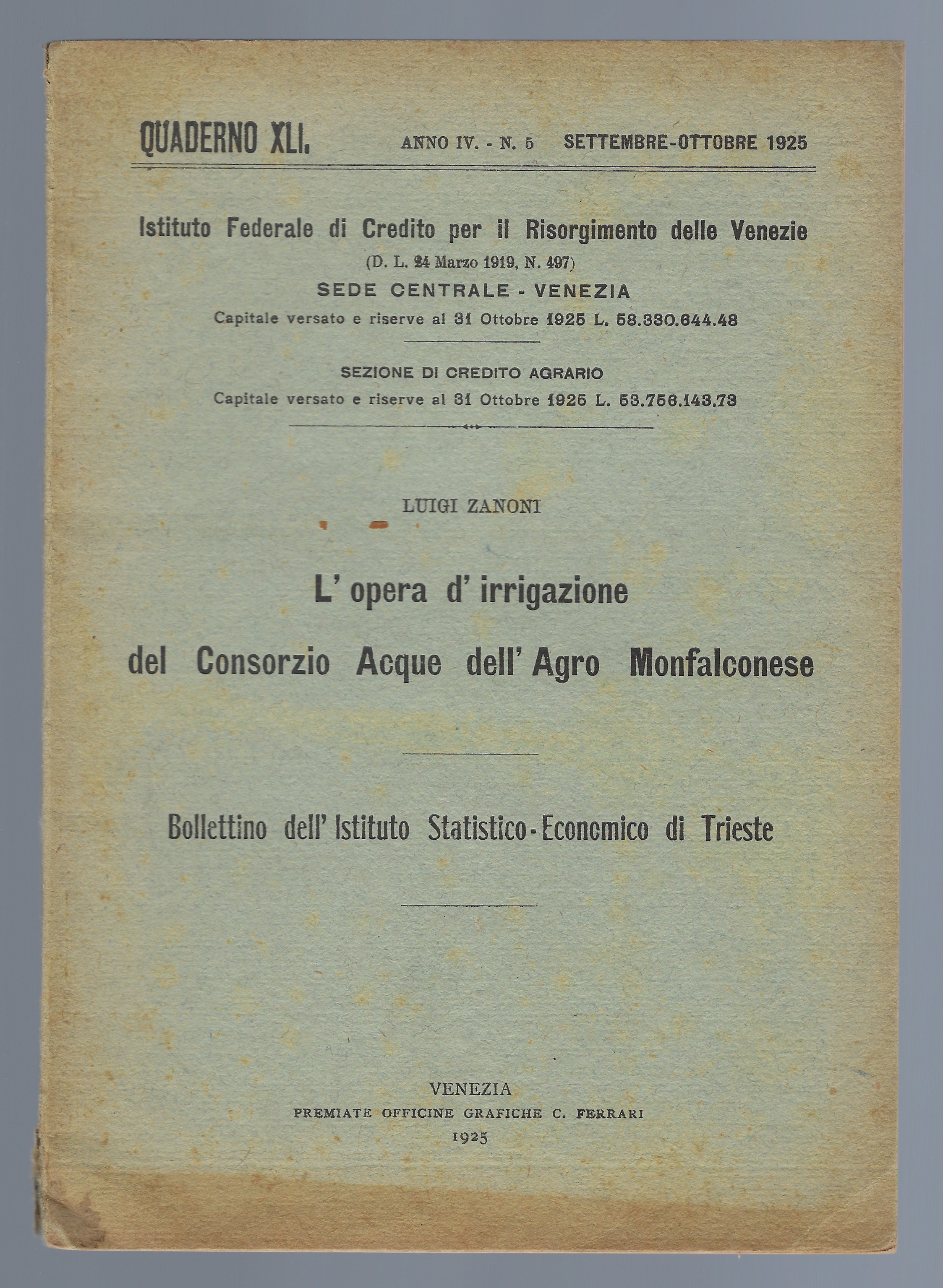 L'opera di irrigazione del Consorzio Acque dell'Agro Monfalconese