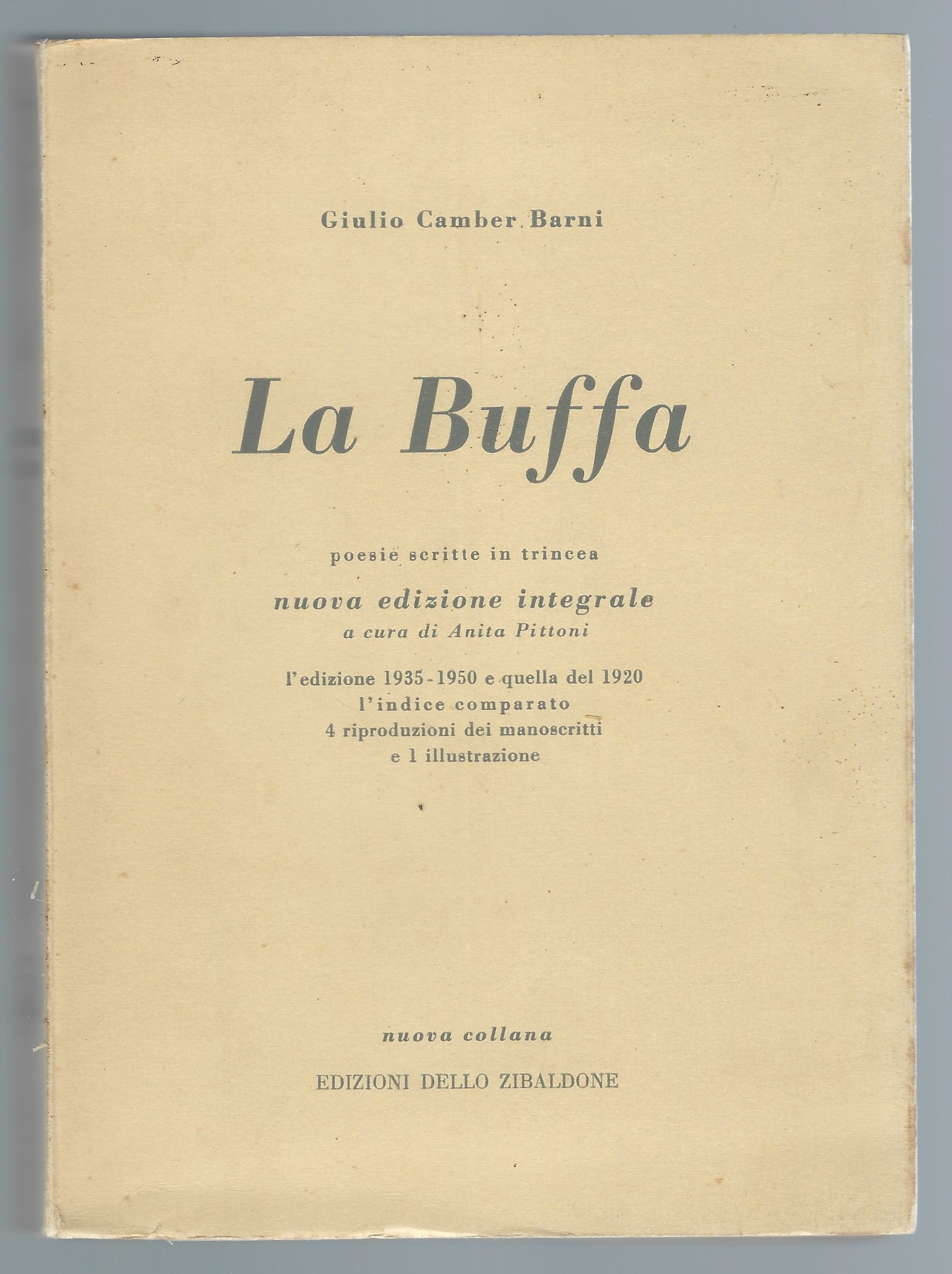 La Buffa. Poesie scritte in trincea