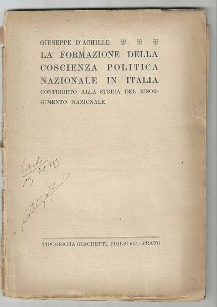 "La formazione della coscienza politica nazionale in Italia" contributo alla …