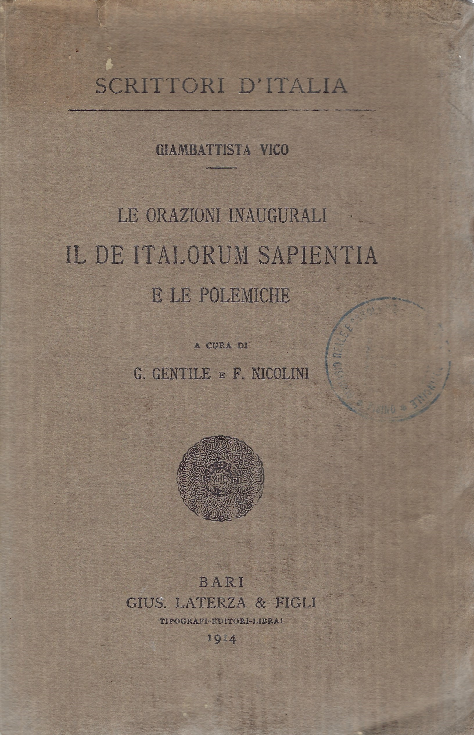 Le orazioni inaugurali, il de Italorum sapientia e le polemiche.