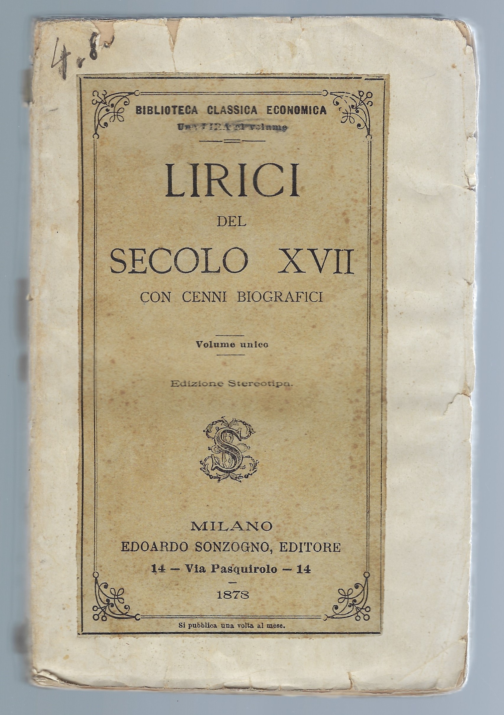 Lirici del secolo XVII con cenni biografici