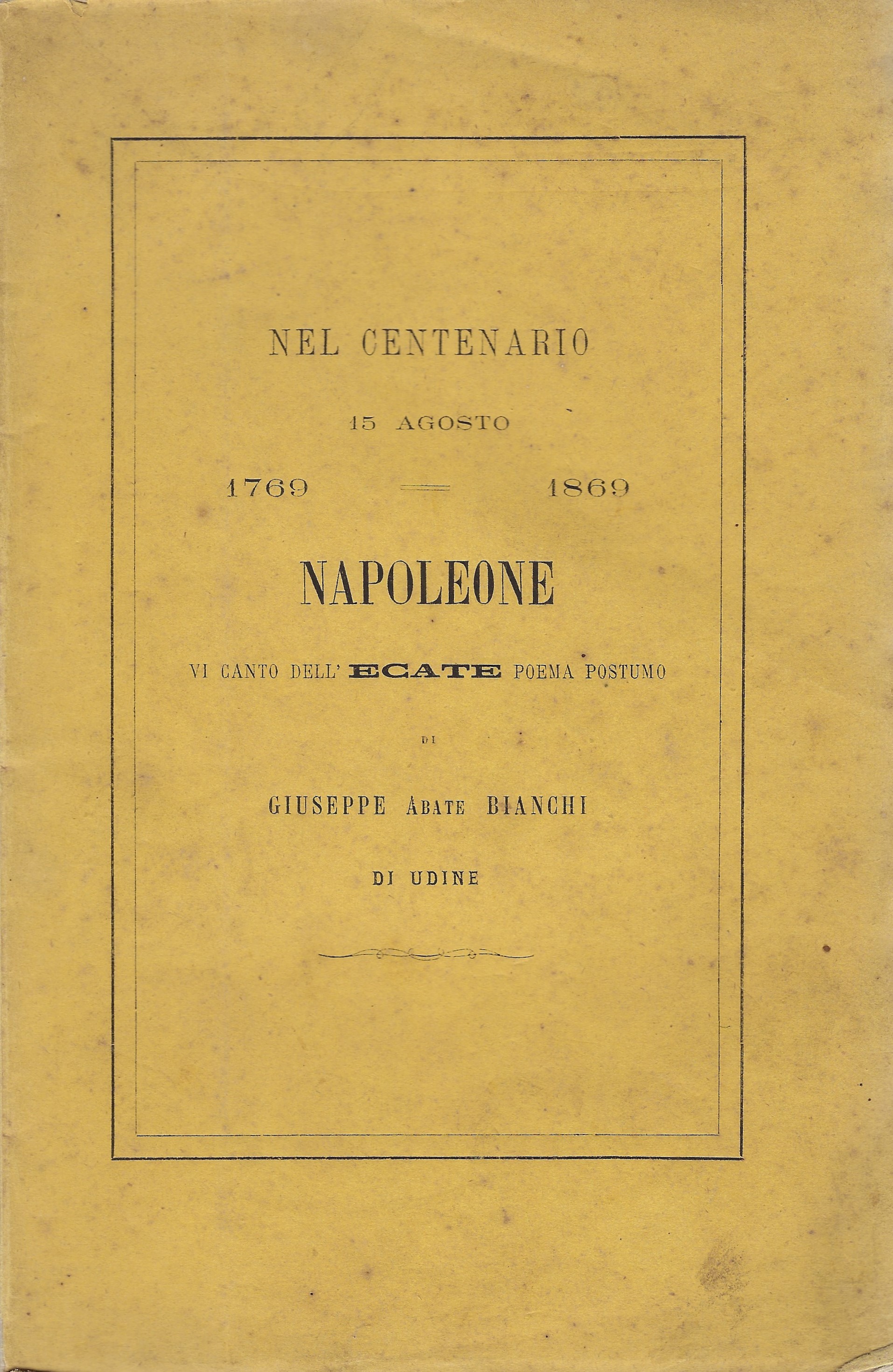 Napoleone - Vi canto dell'Ecate poema postumo