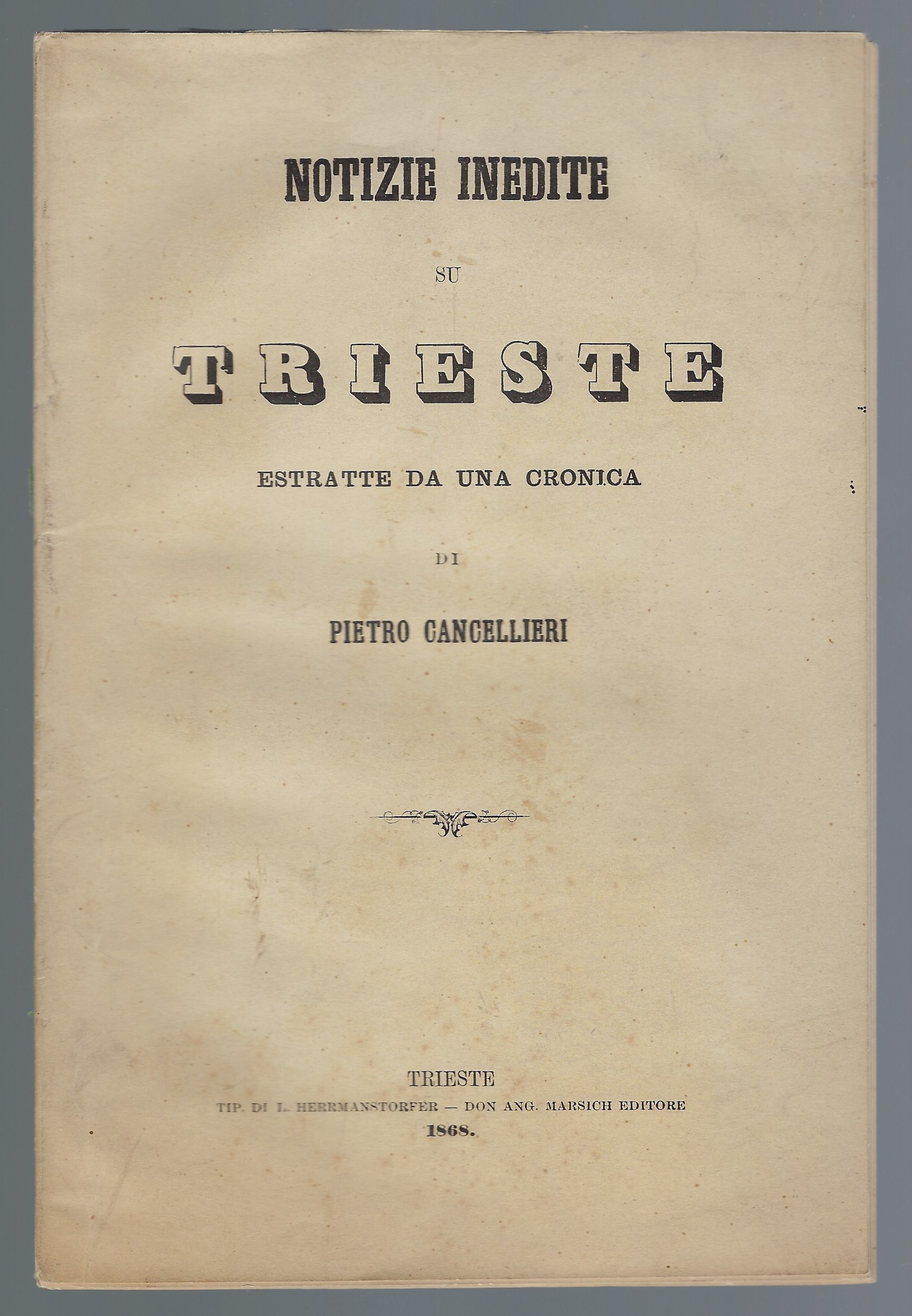 Notizie inedite su Trieste estratte da una cronica di Pietro …