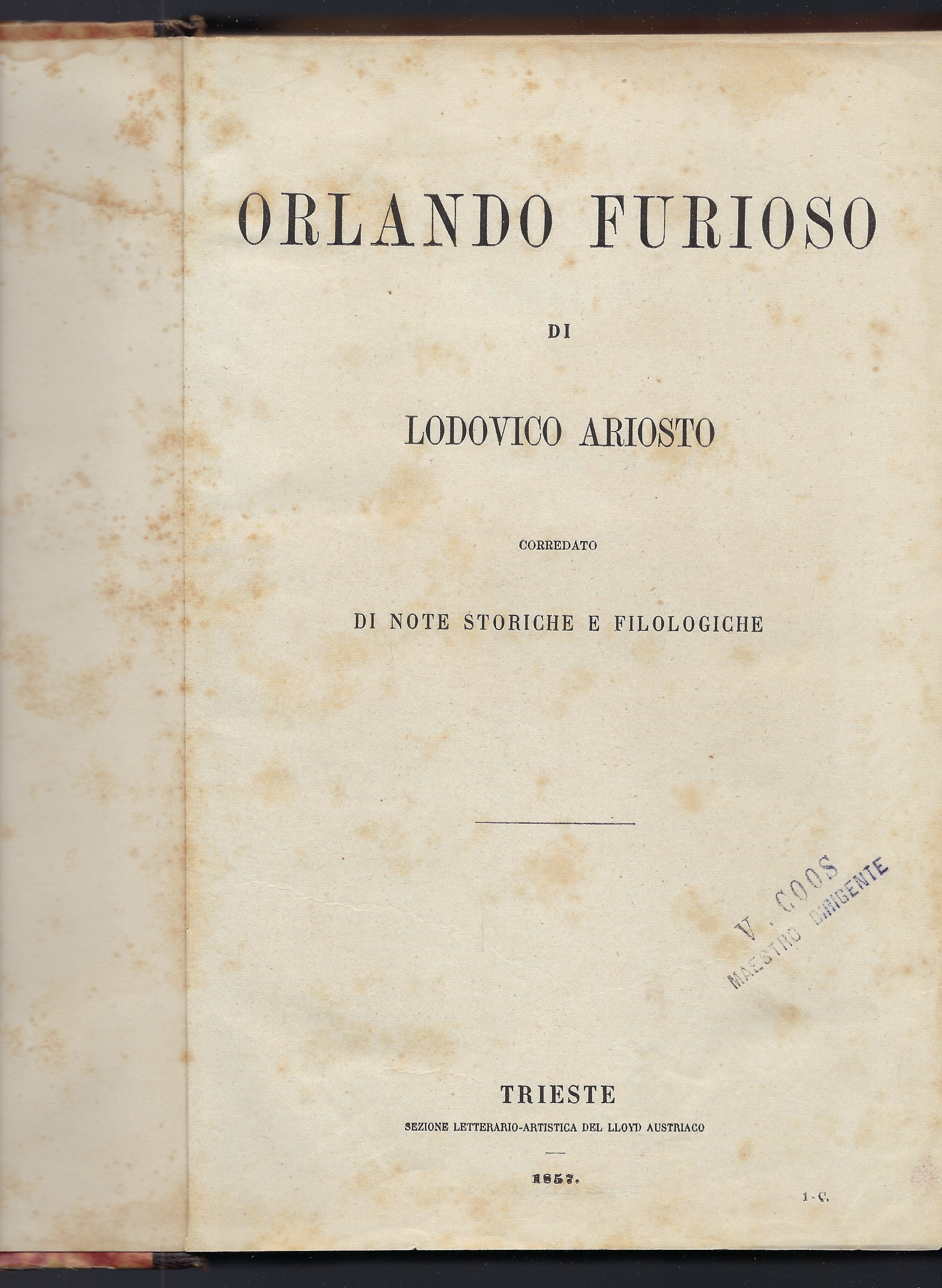Orlando Furioso di Lodovico Ariosto. Corredato di note storiche e …