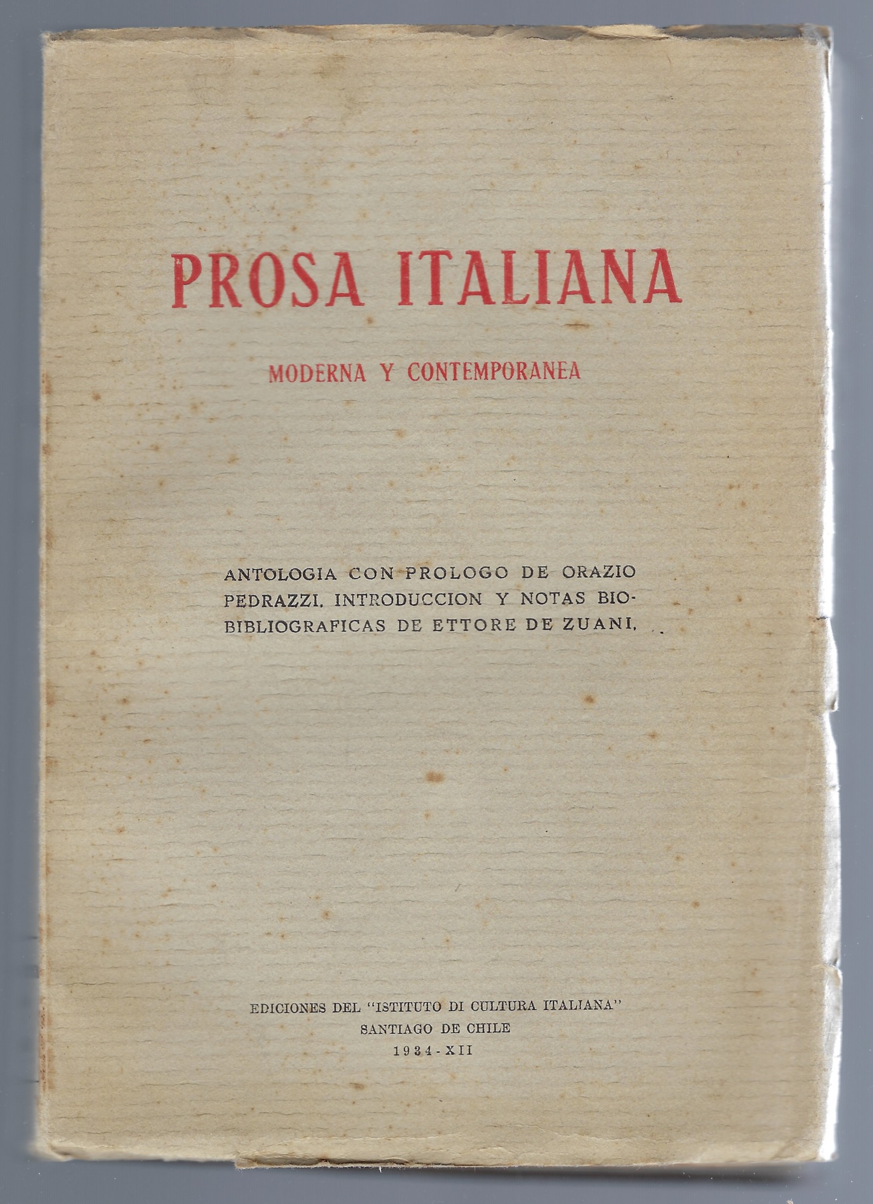 Prosa italiana. Moderna y Contemporanea