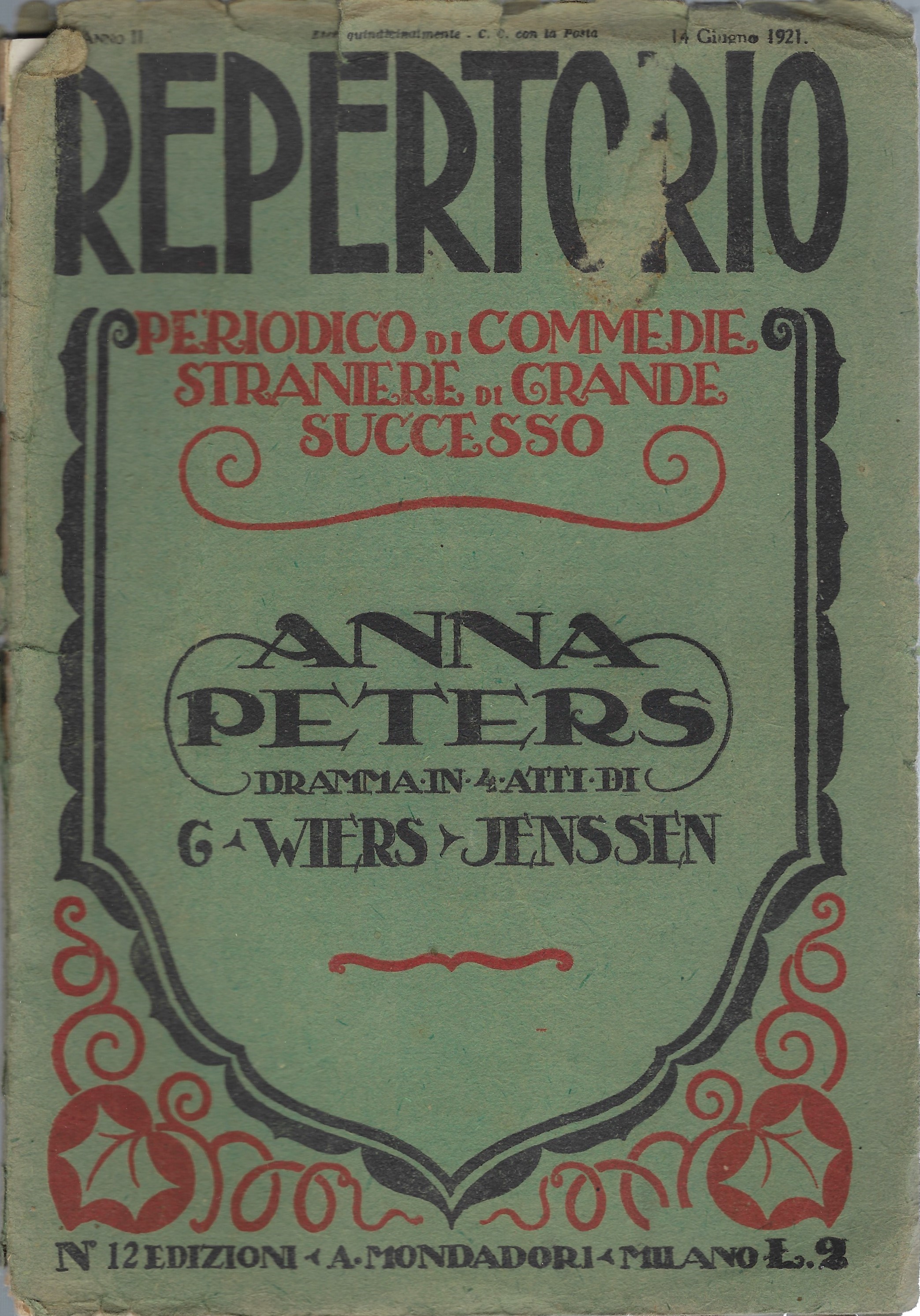 Repertorio Periodico di Commedie straniere di grande successo N ° …
