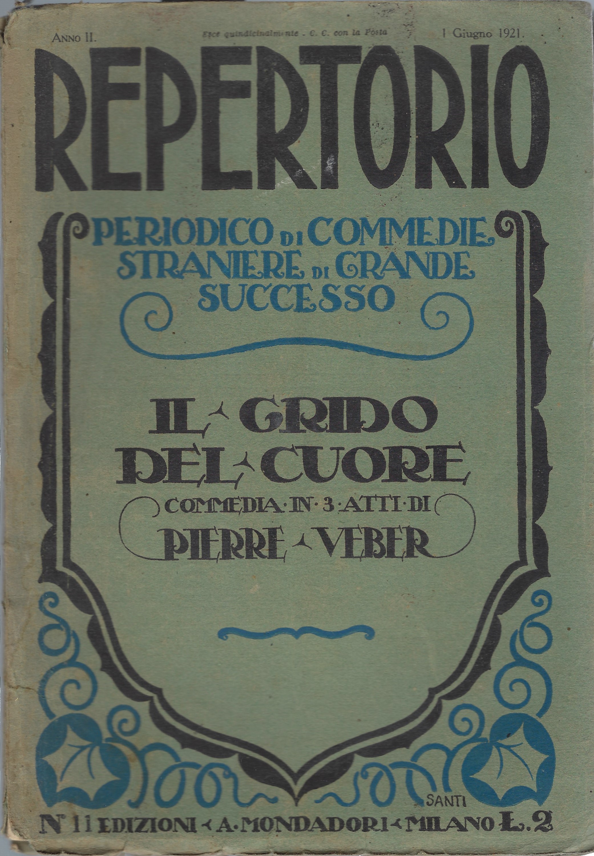 Repertorio Periodico di Commedie straniere di grande successo N ° …