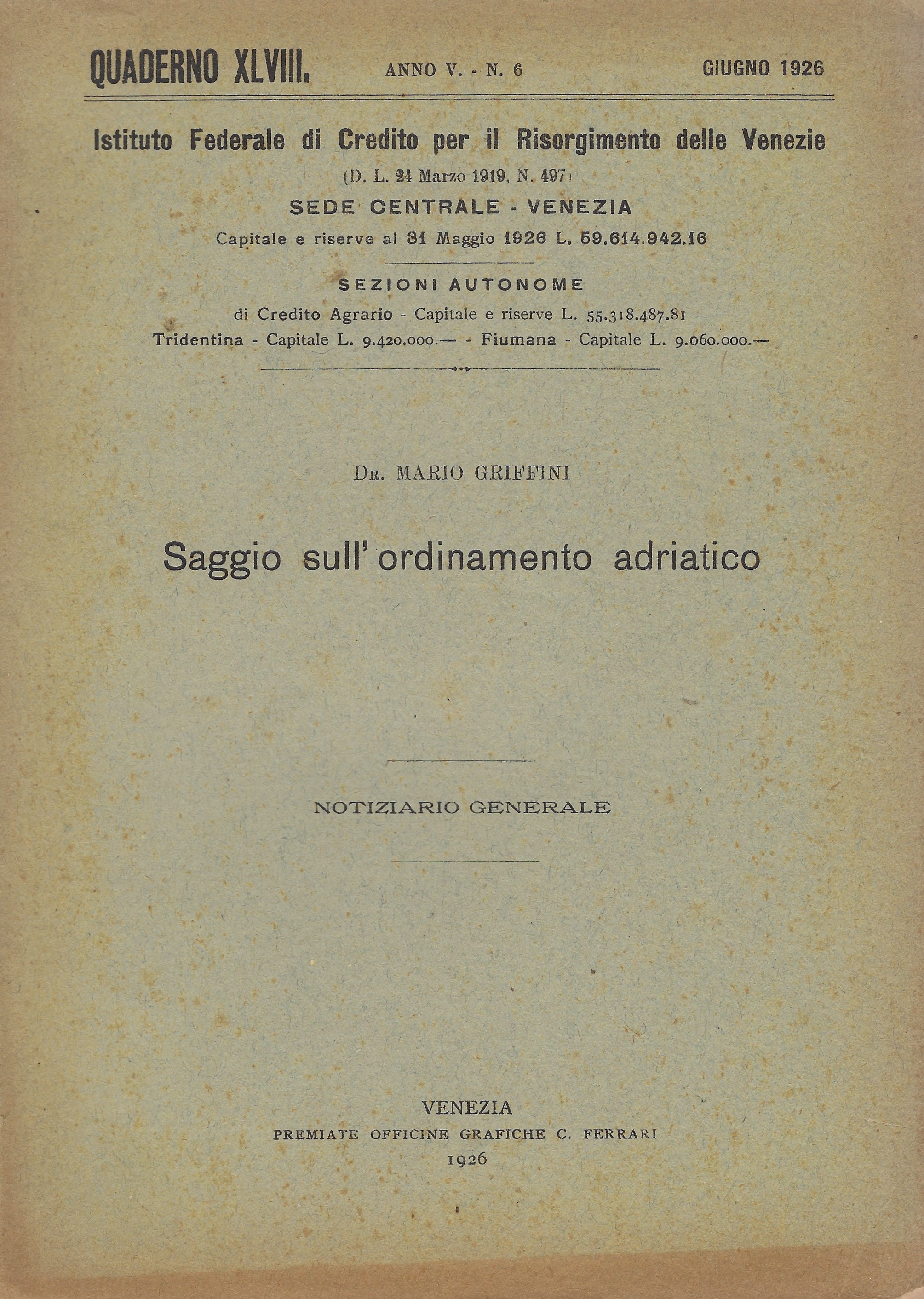 Saggio sull'ordinamento adriatico