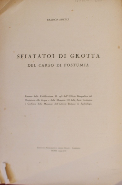 Sfiatatoi di grotta del Carso di Postumia