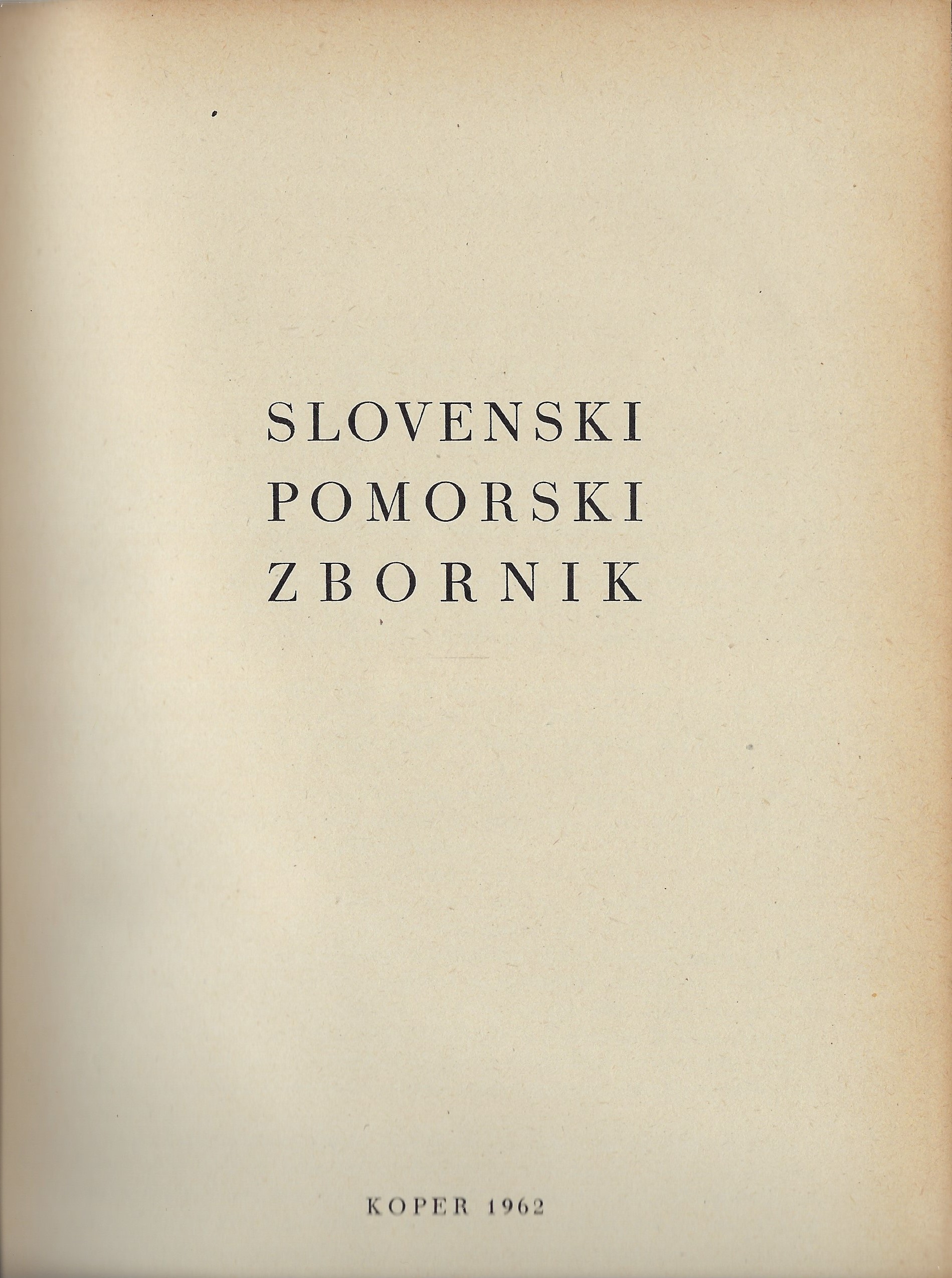 Slovenski Pomorski Zbornik