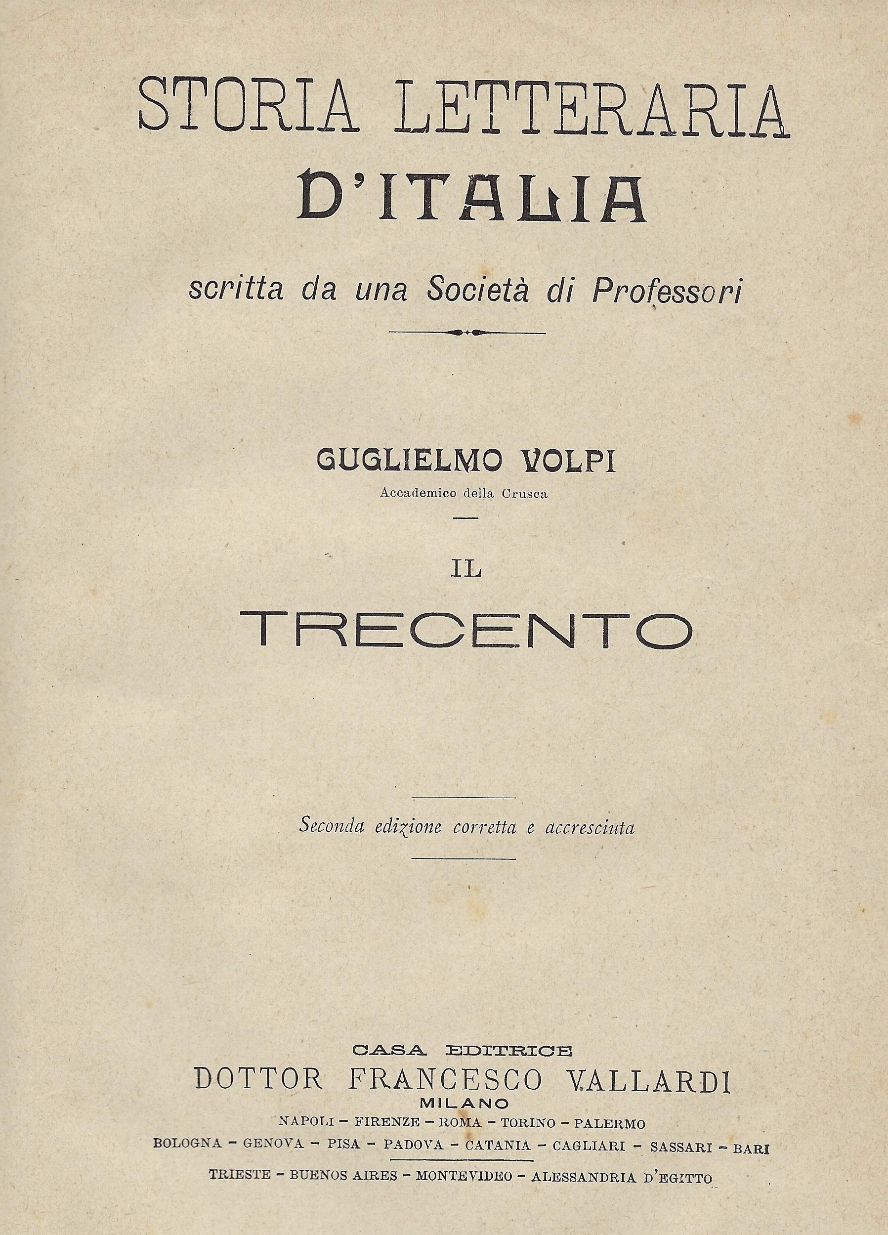 Storia letteraria d'Italia scritta da una Società di Professori: il …