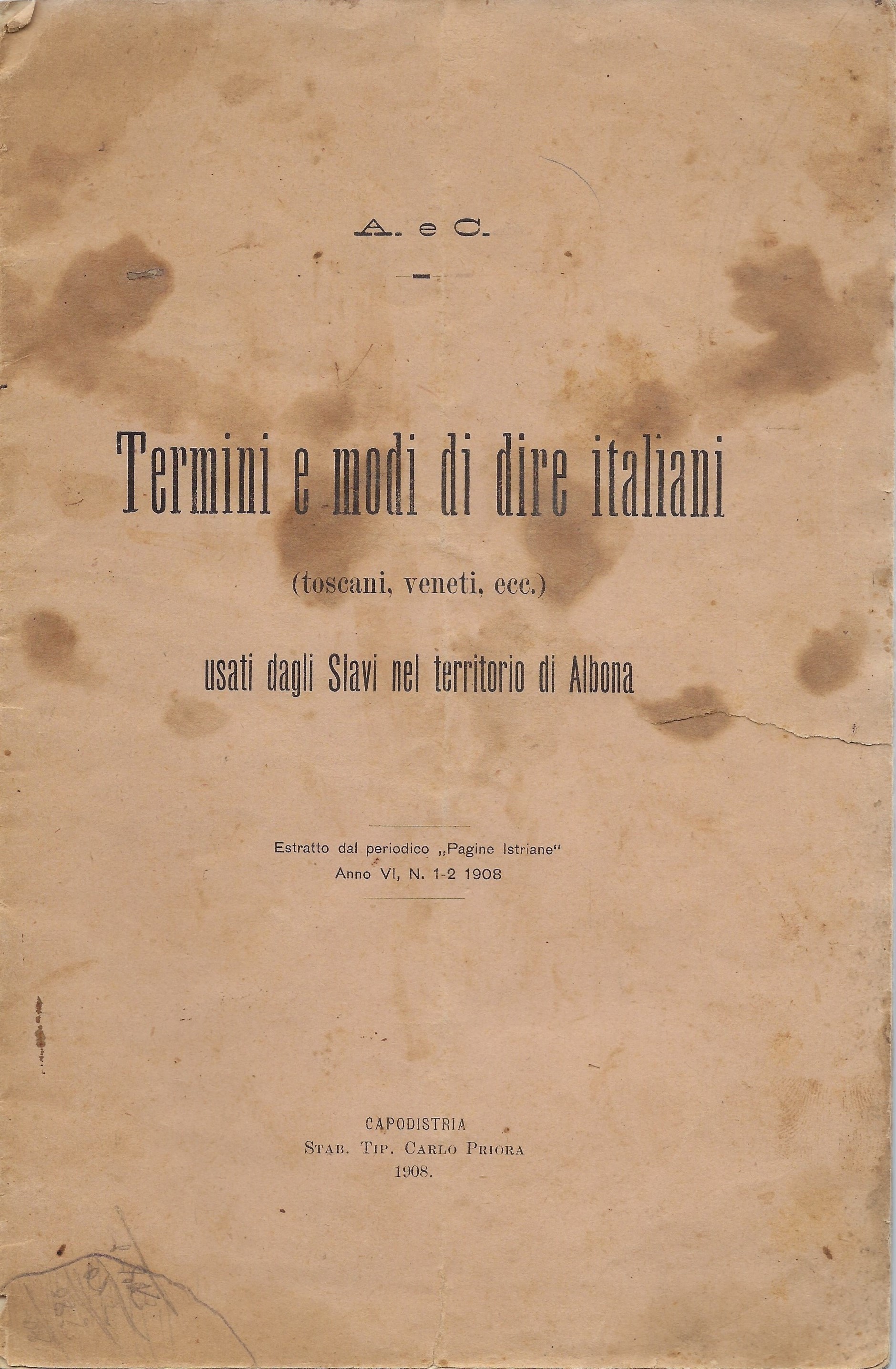 Termini e modi di dire italiani