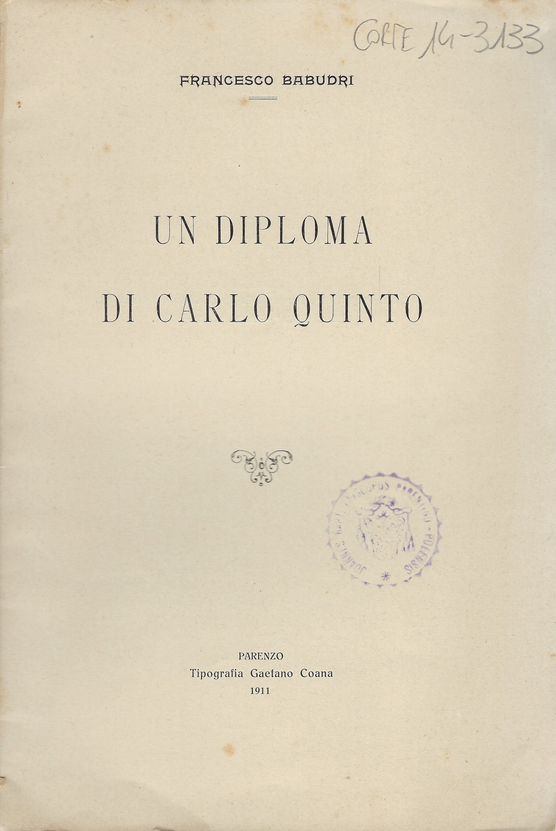 Un diploma di Carlo Quinto