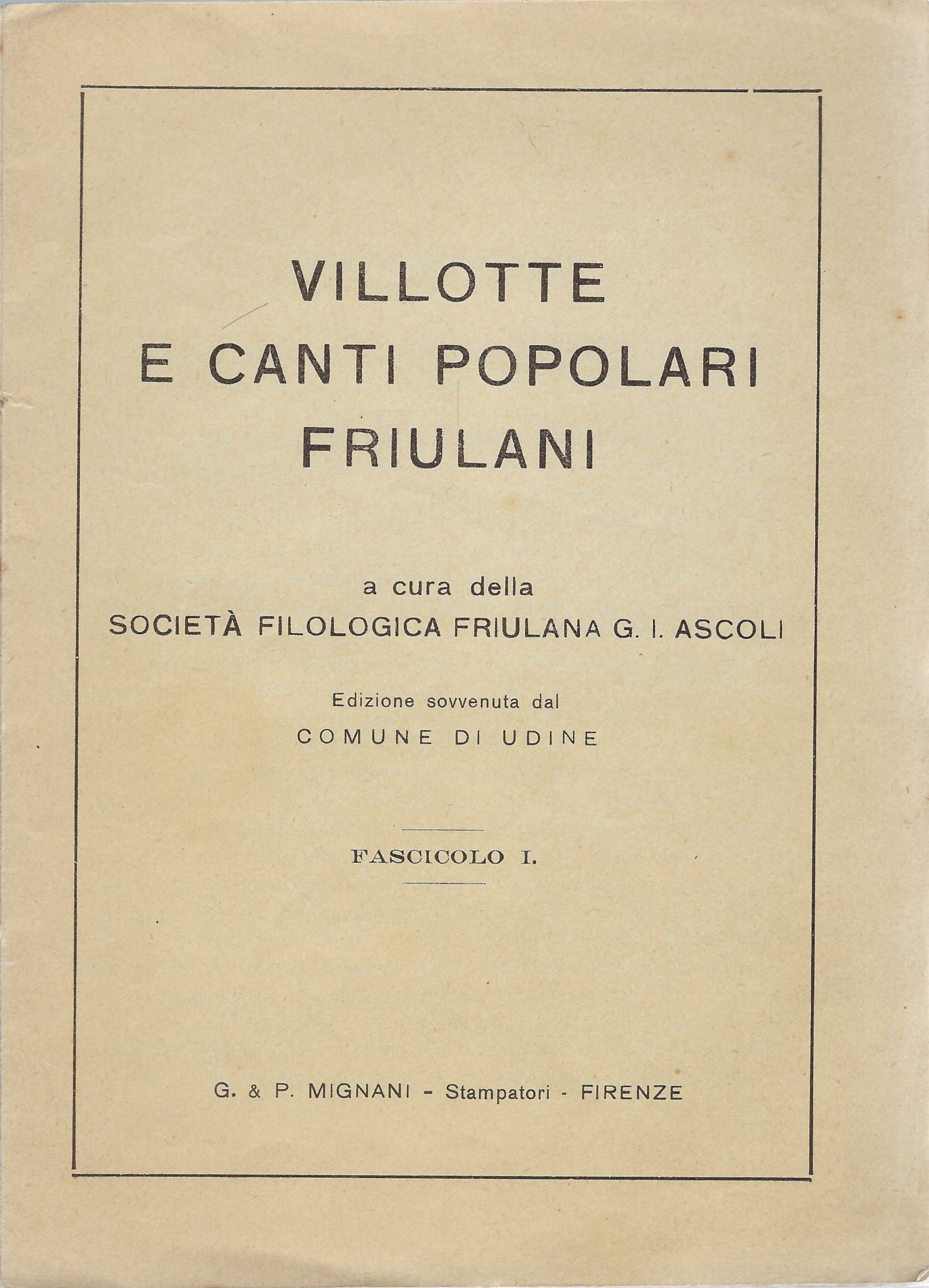 Villotte e canti popolari friulani