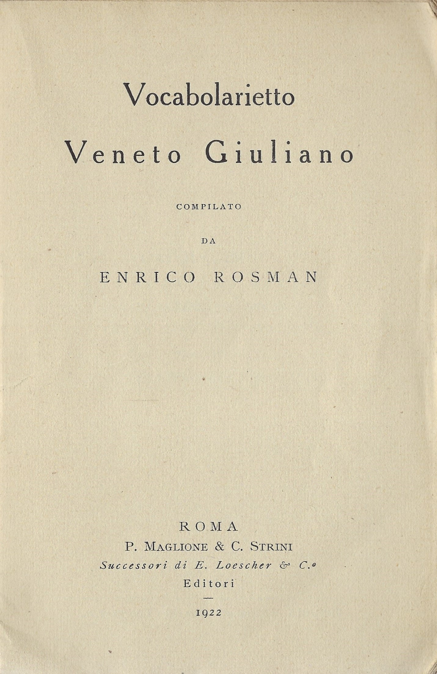 Vocabolarietto Veneto Giuliano