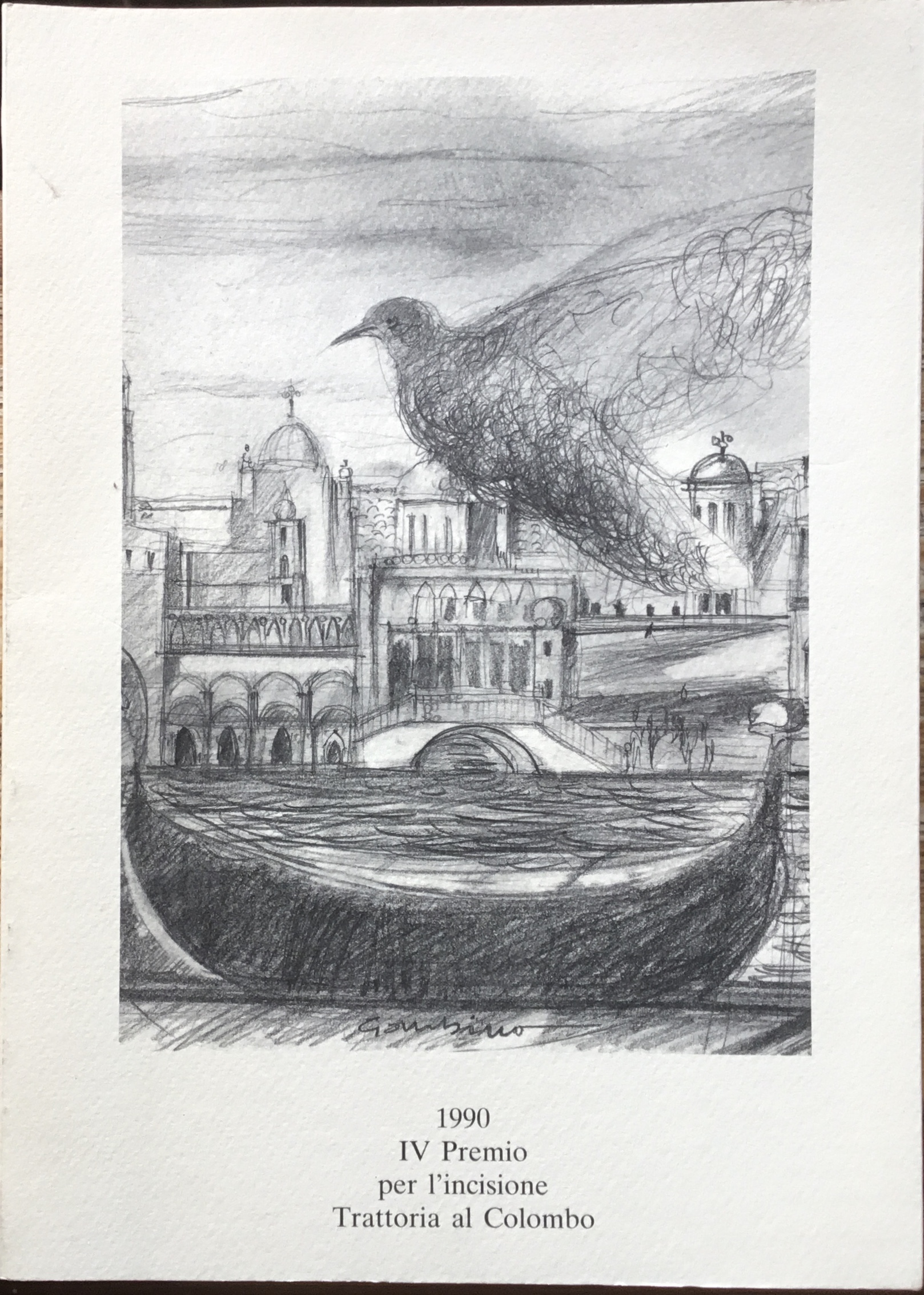 1990. IV premio per l’incisione. Trattoria al Colombo