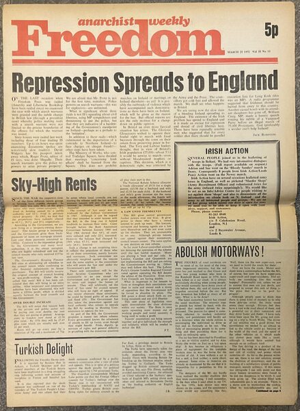 Anarchist weekly Freedom. March 25 1972. Vol. 33 No 13