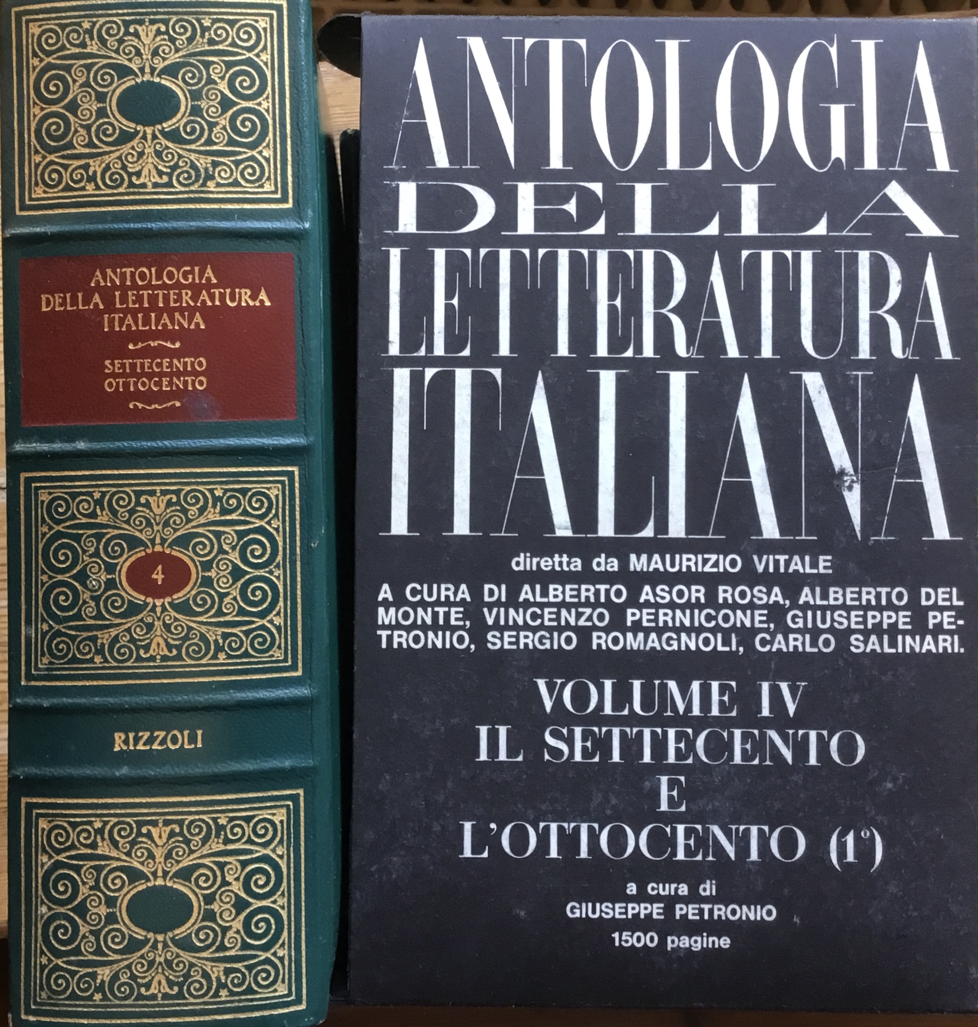 Antologia della Letteratura Italiana. Volume IV il Settecento e l’Ottocento …
