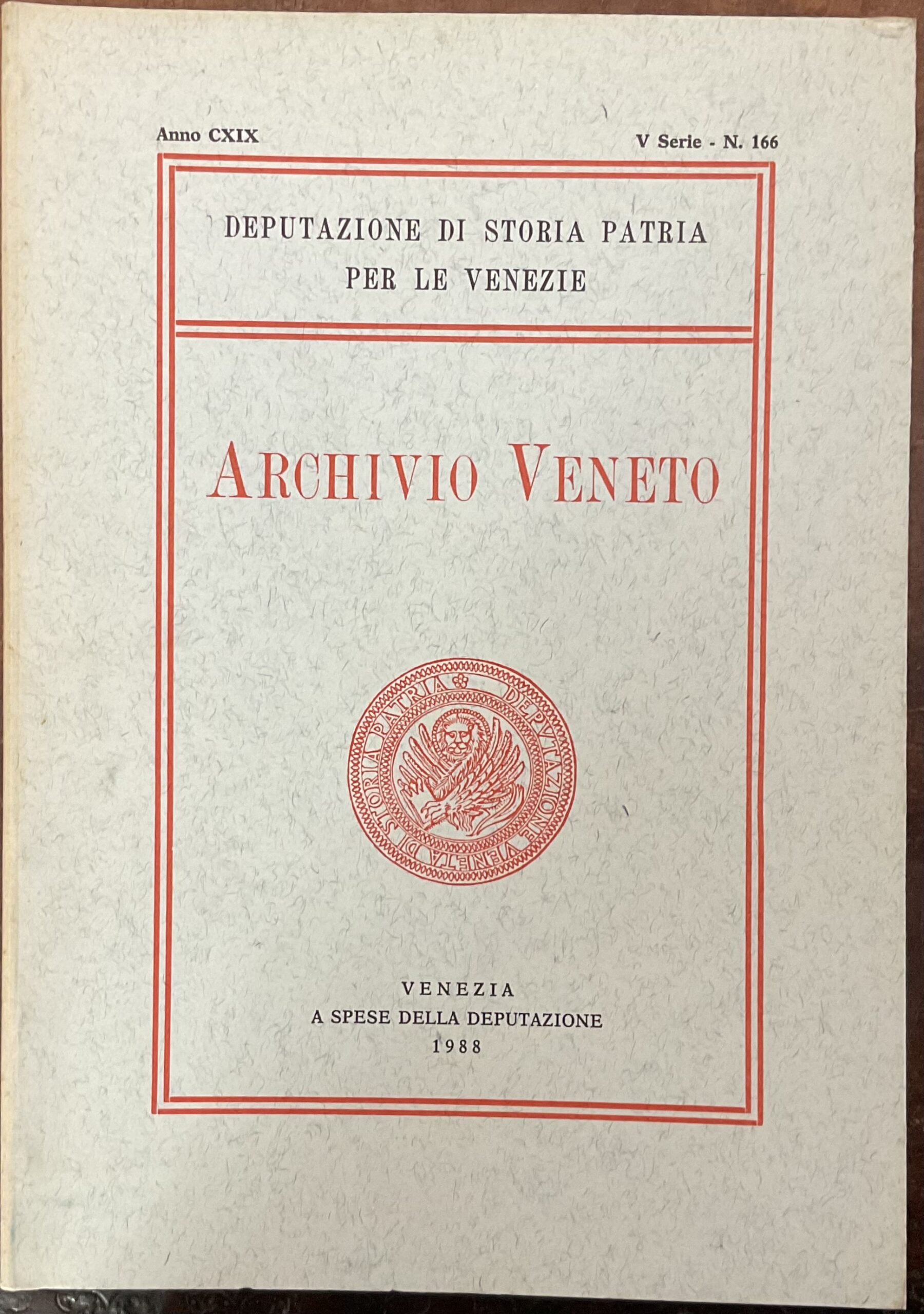 Archivio Veneto. Anno cxix, V serie N. 166