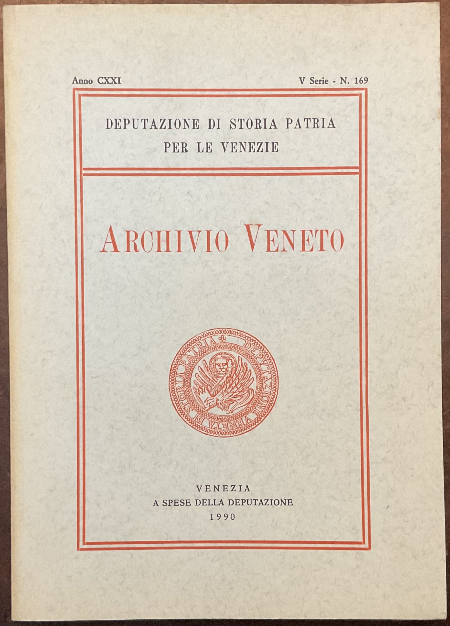 Archivio Veneto. Anno cxxi, V serie N. 169