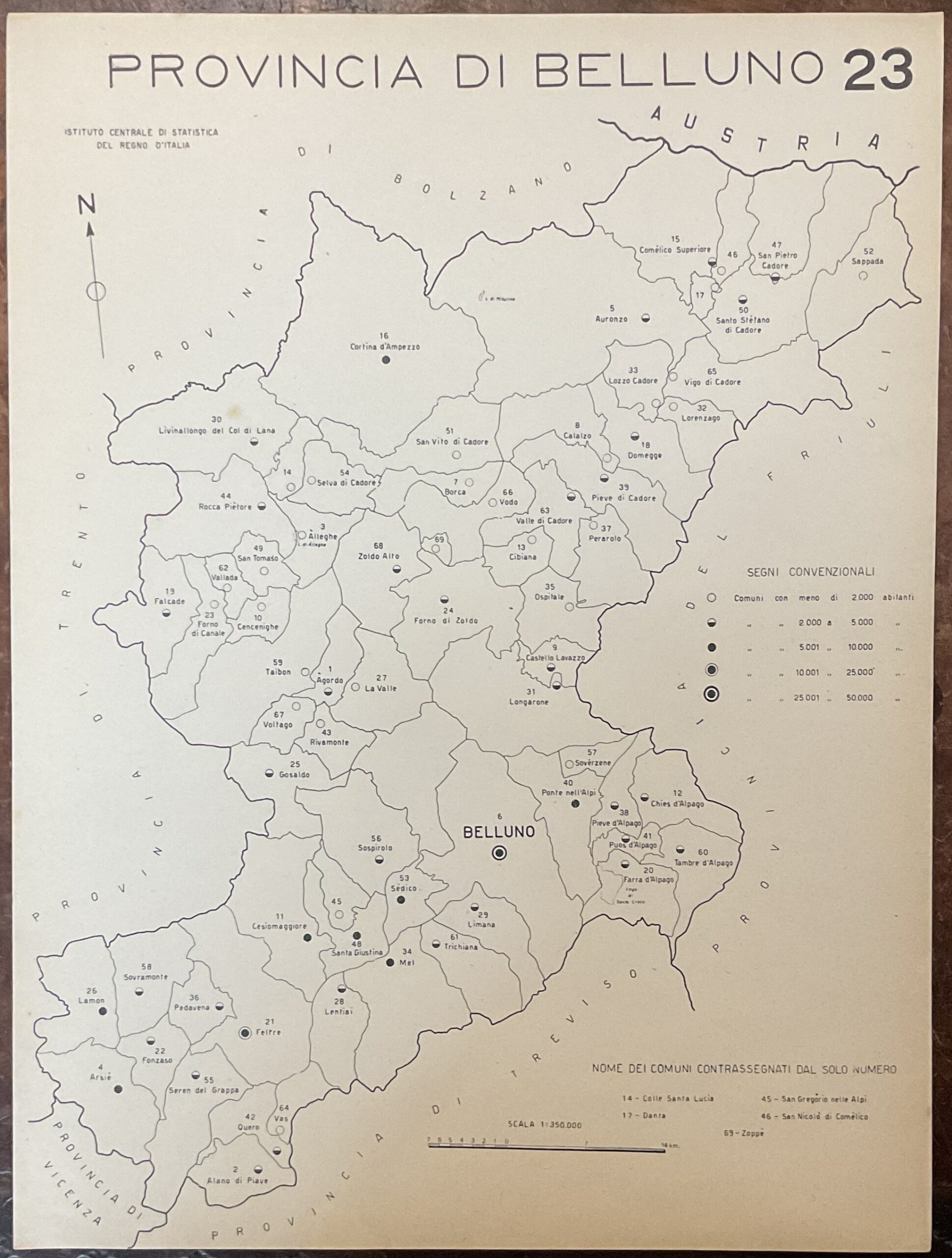 Atlante dei Comuni del Regno D'Italia 1938. Carta topografica della …