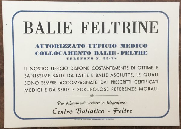 Balie feltrine Centro Baliatico - Feltre