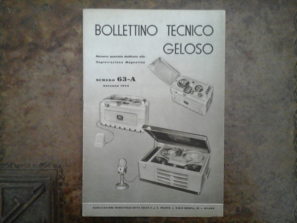 Bollettino tecnico Geloso num. 63-A. Autunno 1956