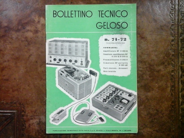 Bollettino tecnico Geloso num. 71-72. Primavera-Estate 1958