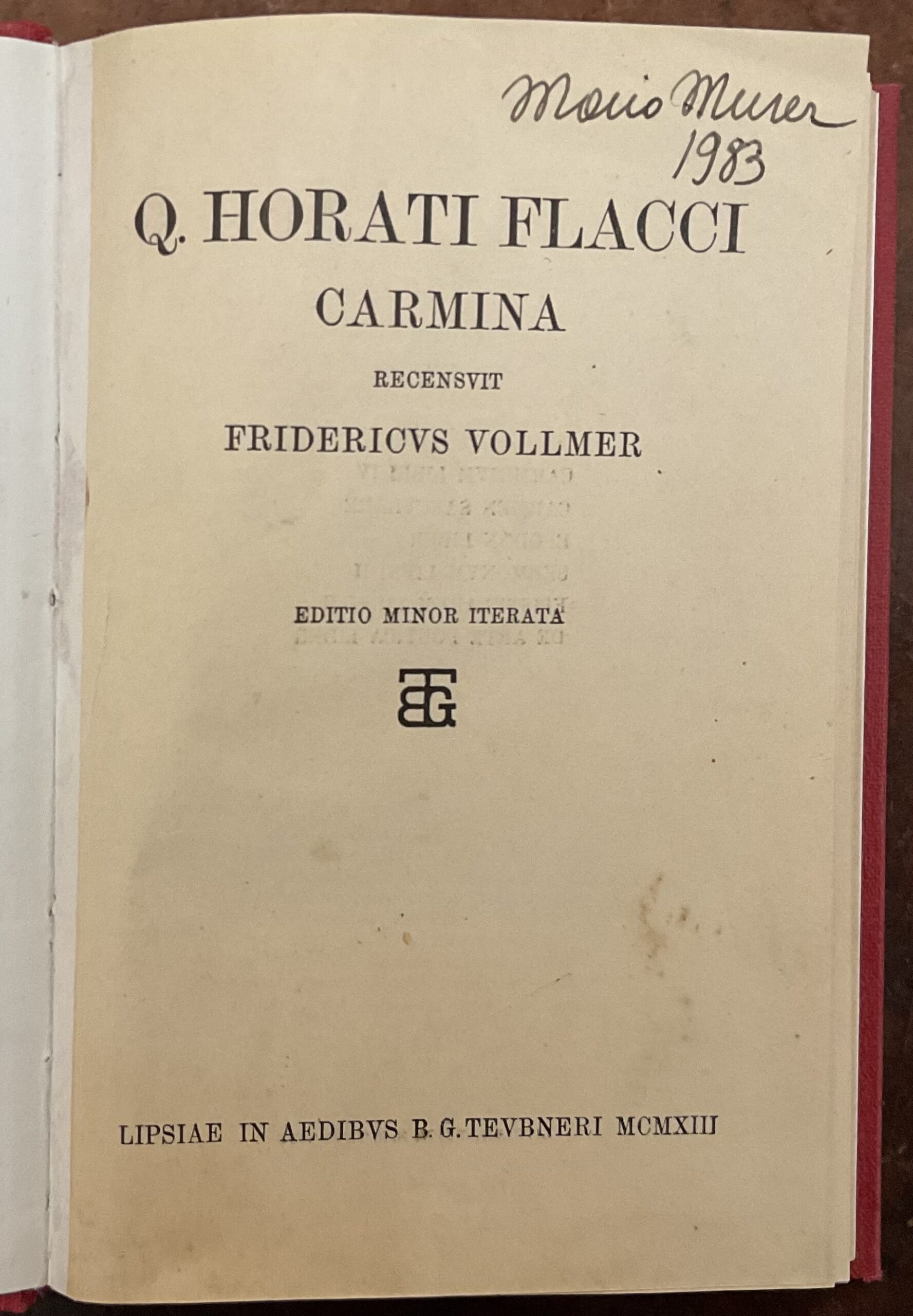Carmina. Recensuit. Friedericus Vollmer