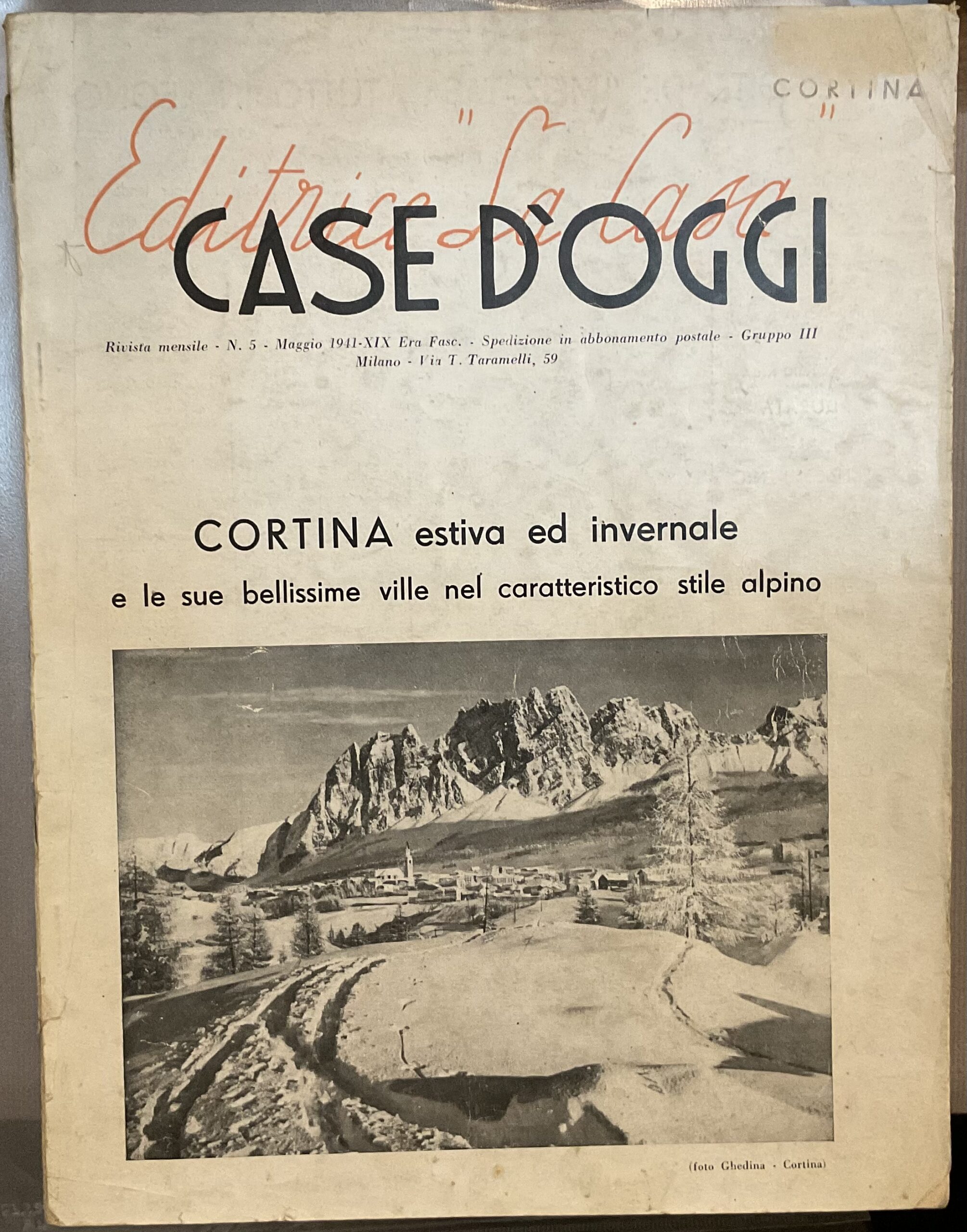Case d’oggi. Rivista mensile. N.5, Maggio 1941. Cortina estiva ed …
