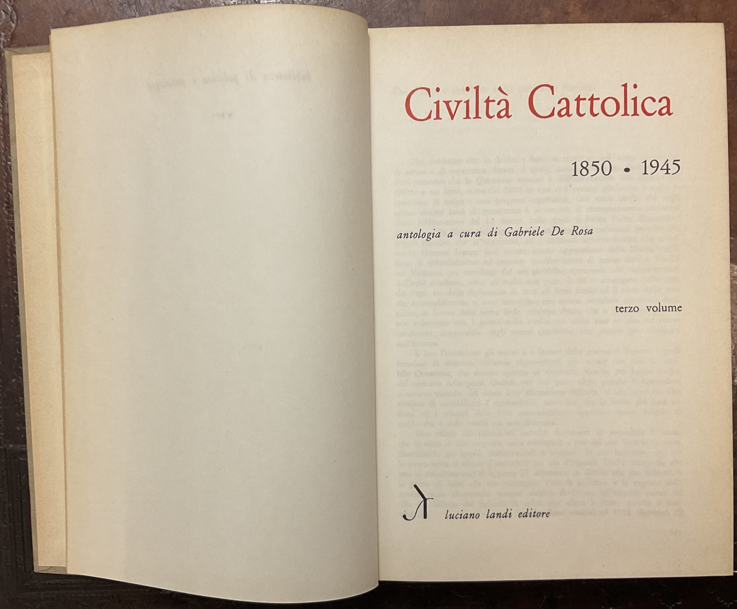 Civiltà cattolica 1850-1945. Terzo volume