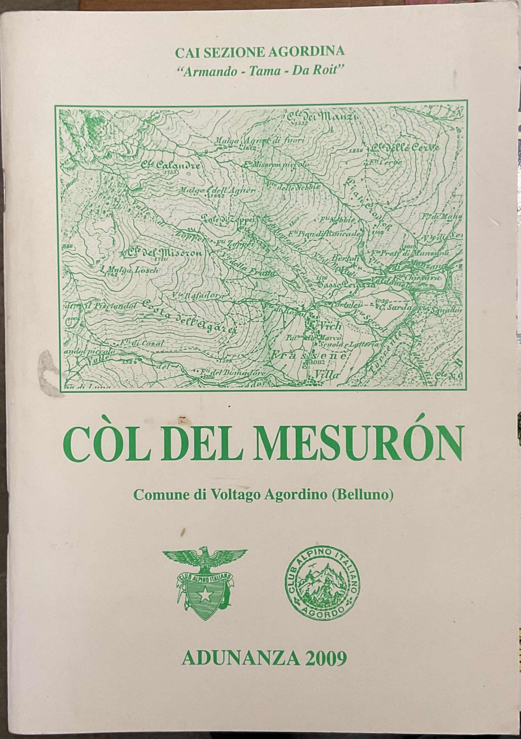 Col del Mesuron. Comune di Voltago Agordino (Belluno). Adunanza 2009
