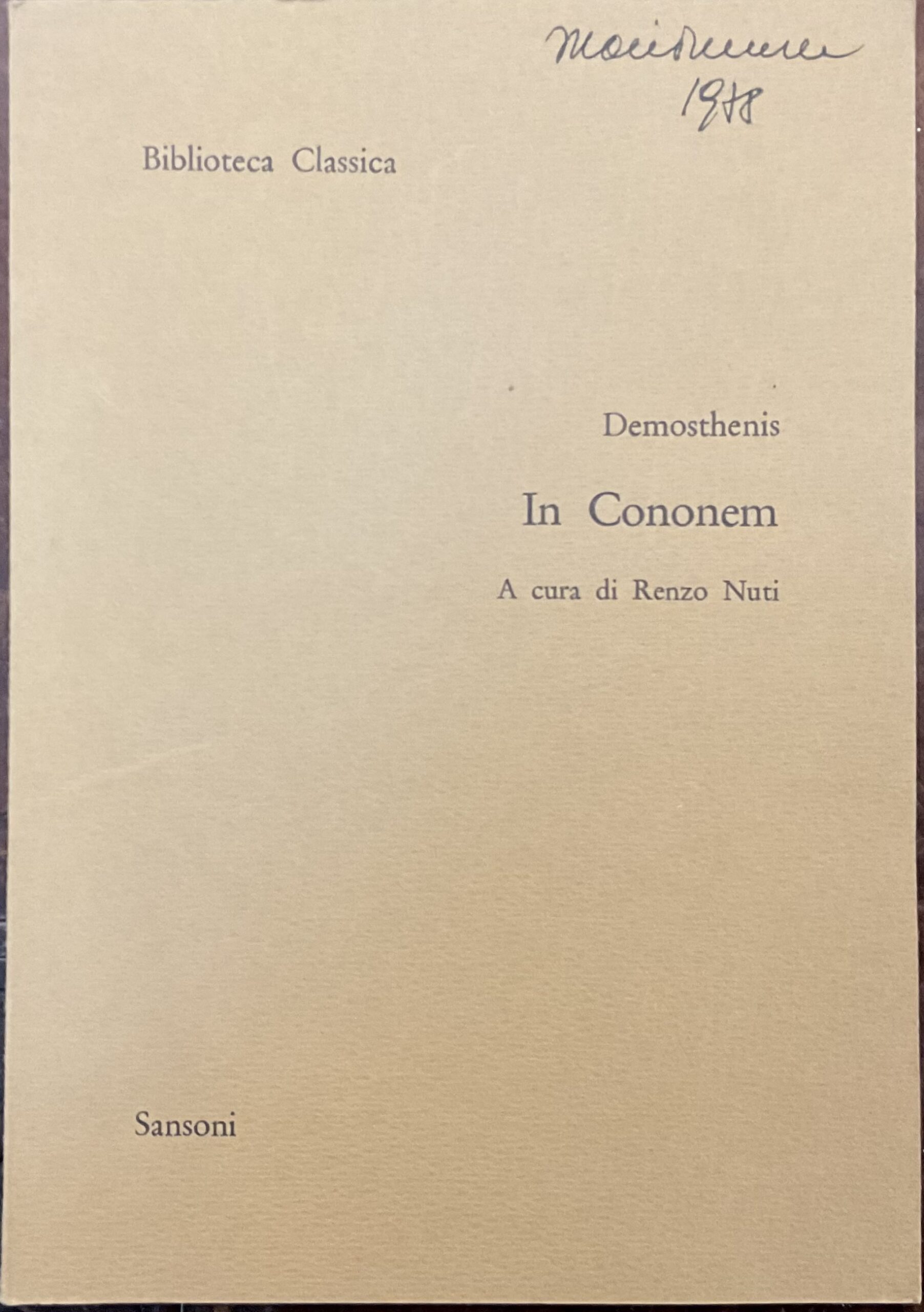 Demosthenis In Cononem