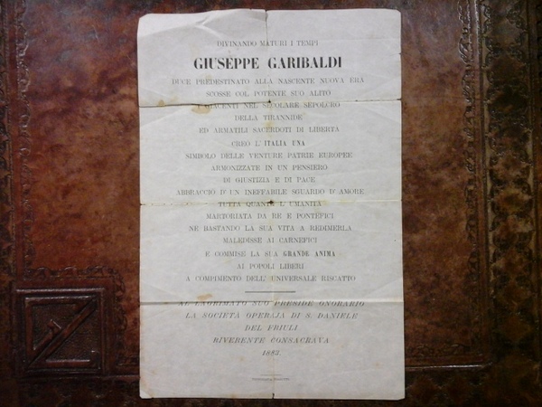 Divinando maturi i tempi Giuseppe Garibaldi. Società Operaia di S. …