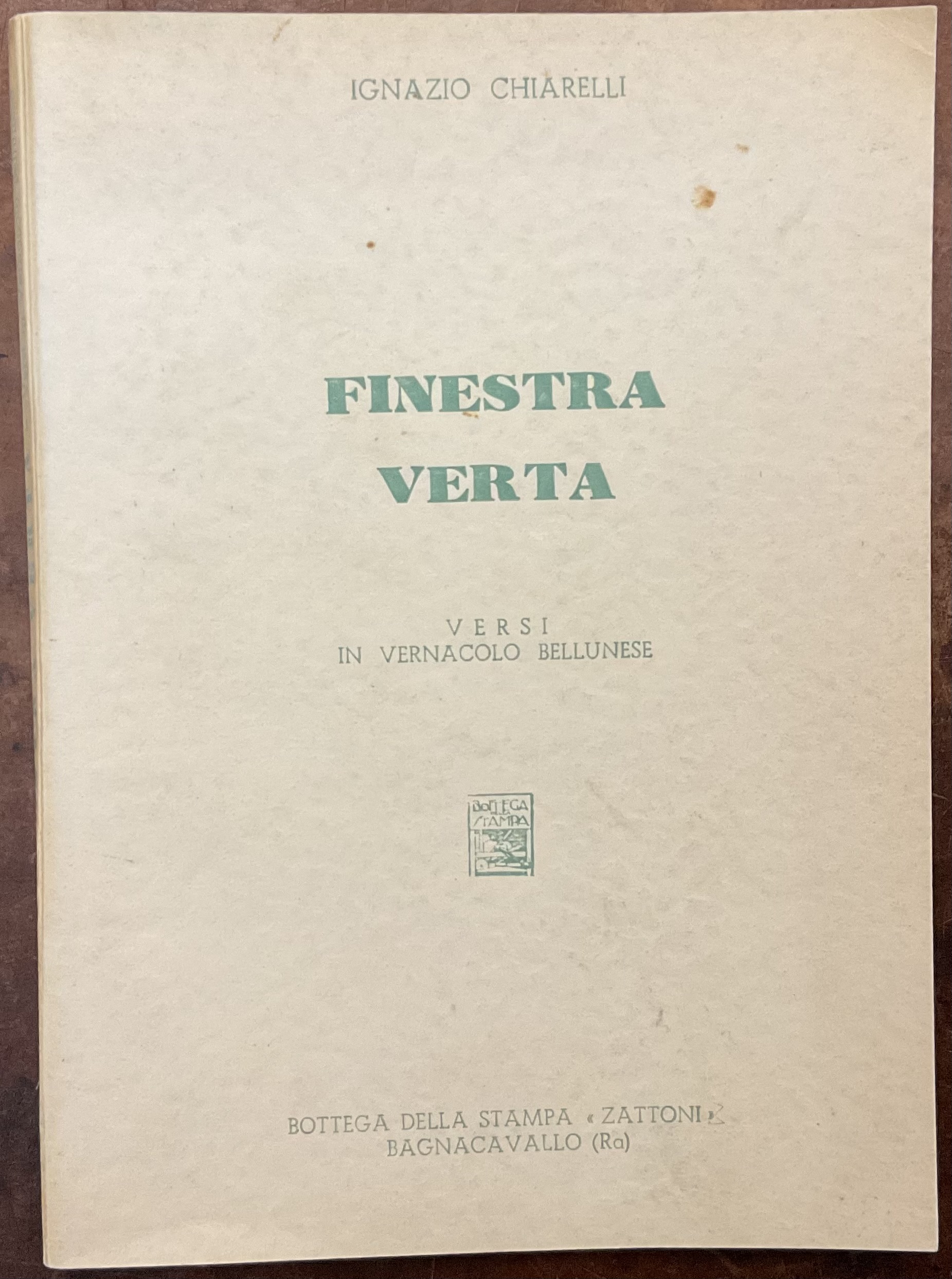 Finestra verta. Versi in vernacolo bellunese