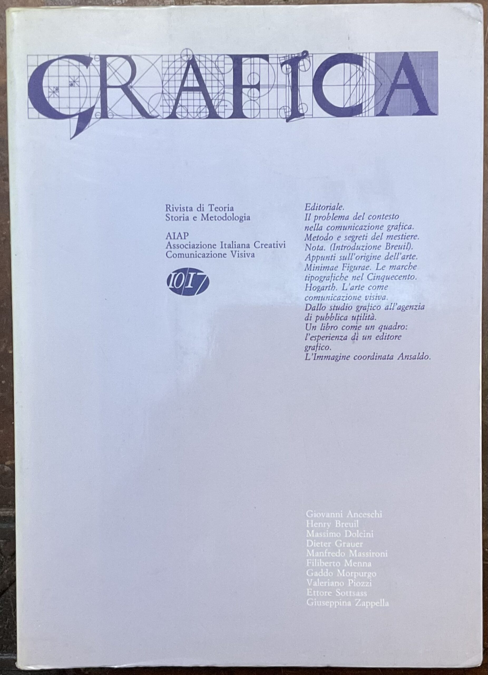 Grafica. Rivista di teoria storia e metodologia. Febbraio 1986