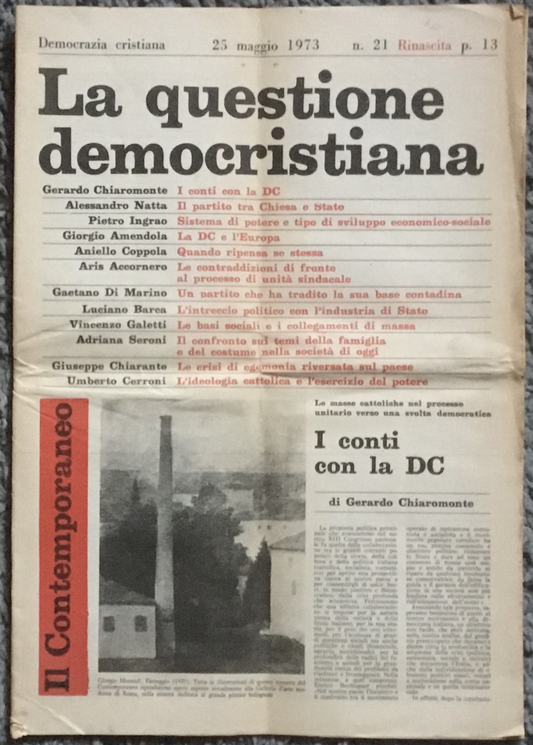 Il Contemporaneo. La questione democristiana.