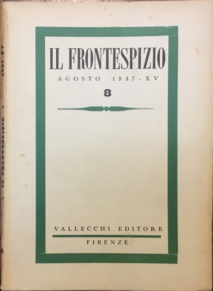 Il Frontespizio. Agosto 1937, n.8