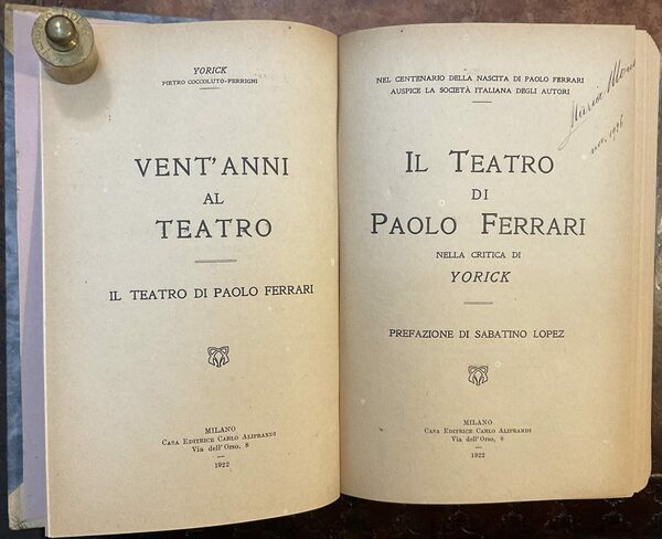 Il teatro di Paolo Ferrari nella critica di Yorick